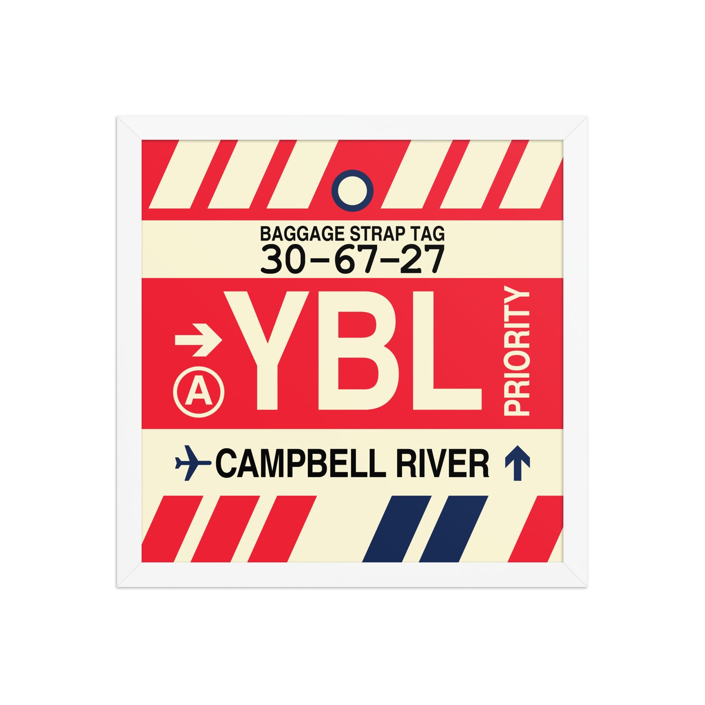 YBL Campbell River Framed Print • Jet Age Baggage Tag Design • YHM Designs - Image 13