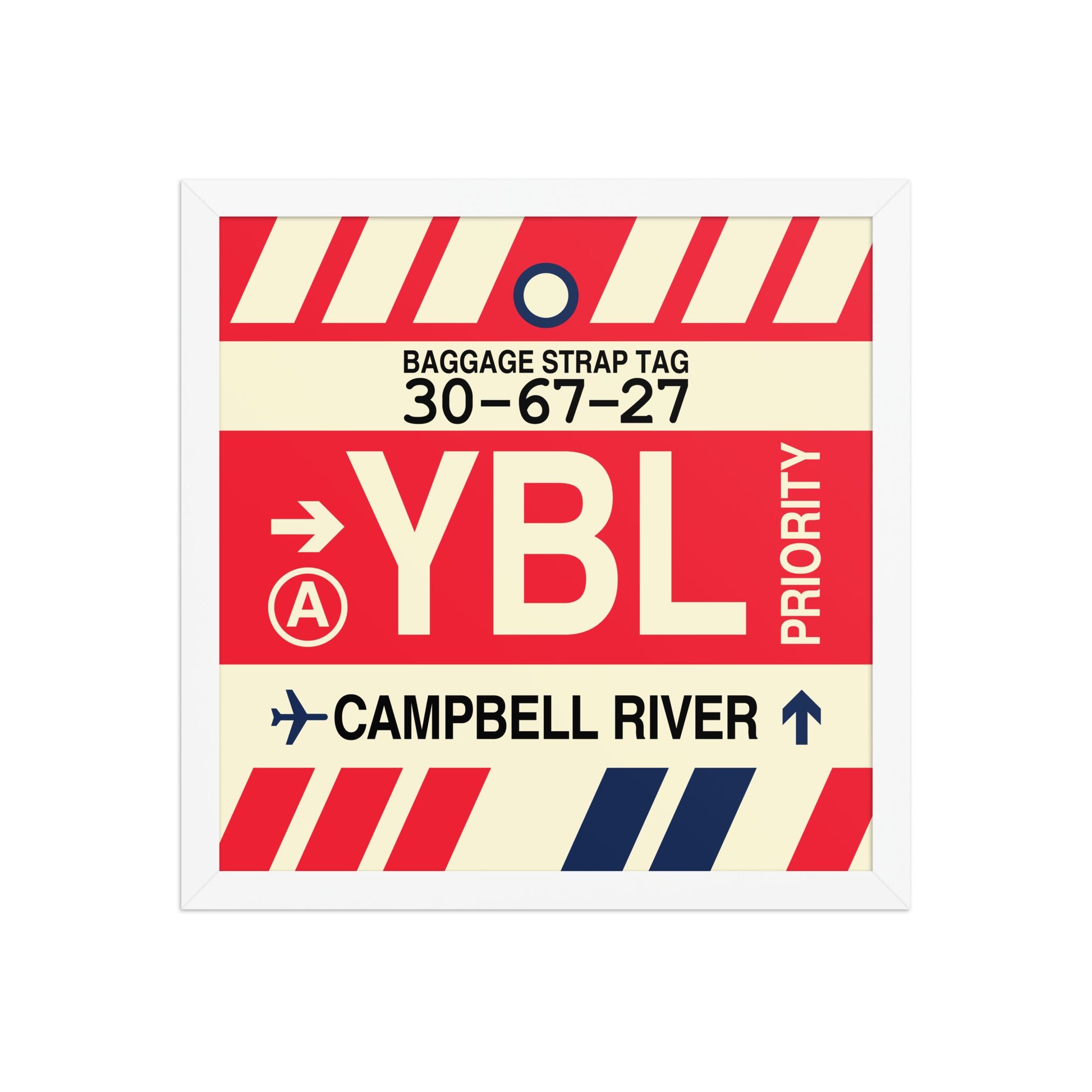 YBL Campbell River Framed Print • Jet Age Baggage Tag Design • YHM Designs - Image 13