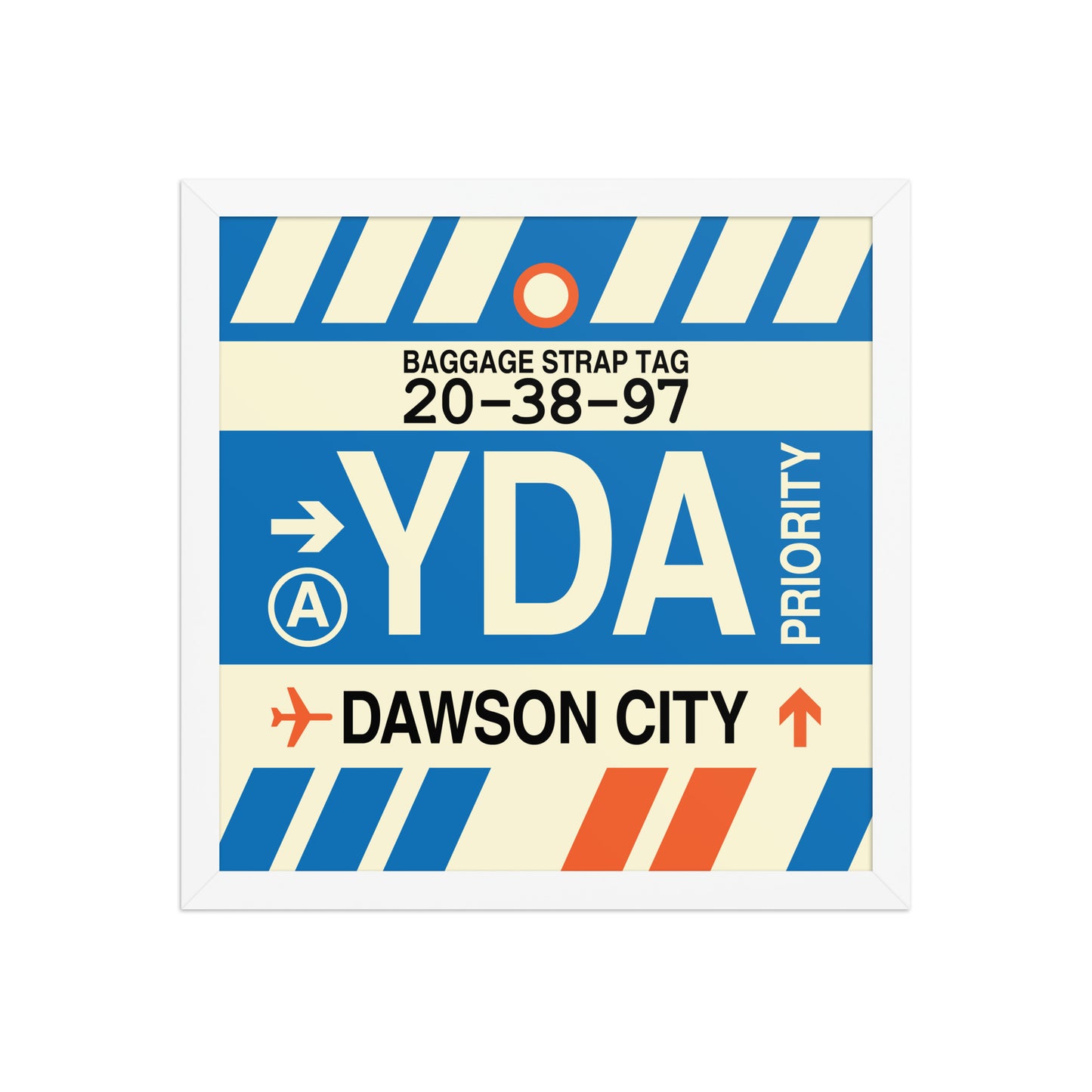 YDA Dawson City Framed Print • Jet Age Baggage Tag Design • YHM Designs - Image 13