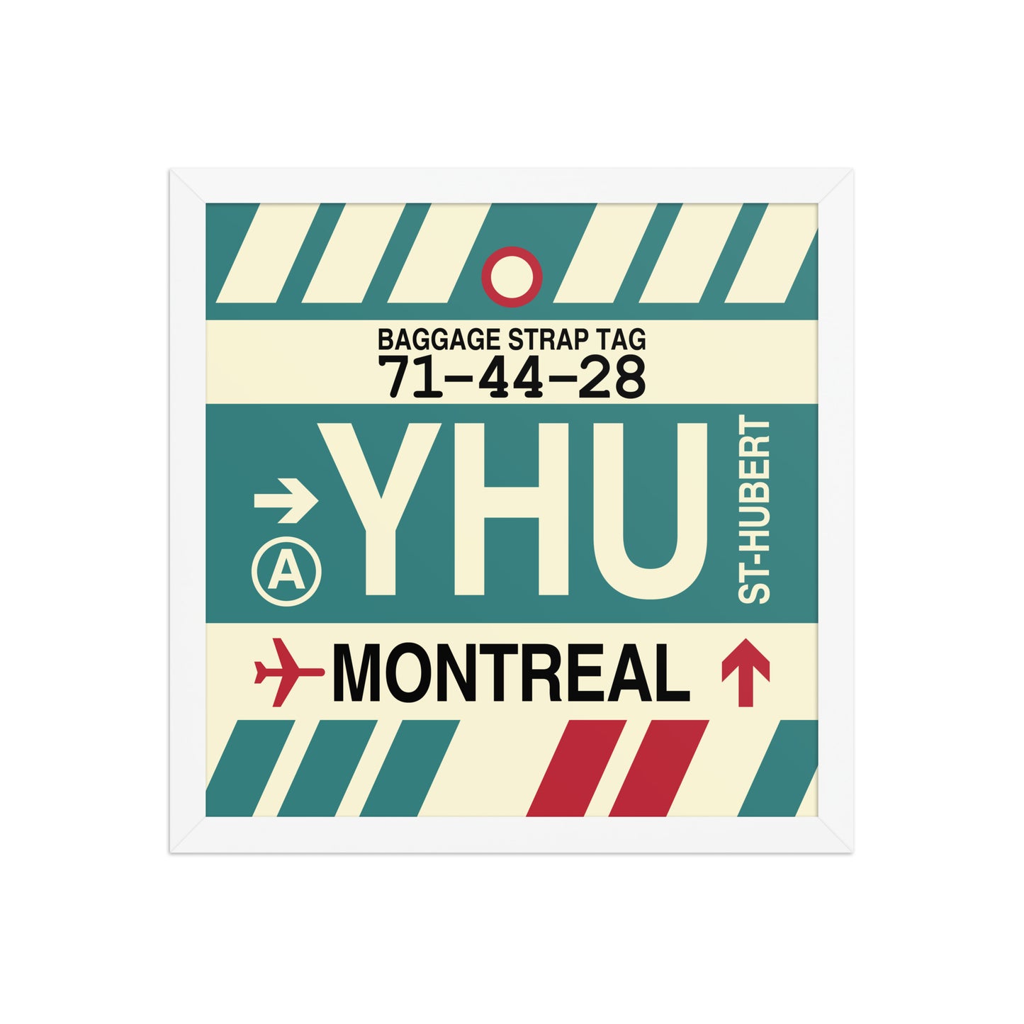 YHU Montreal Framed Print • Jet Age Baggage Tag Design • YHM Designs - Image 13