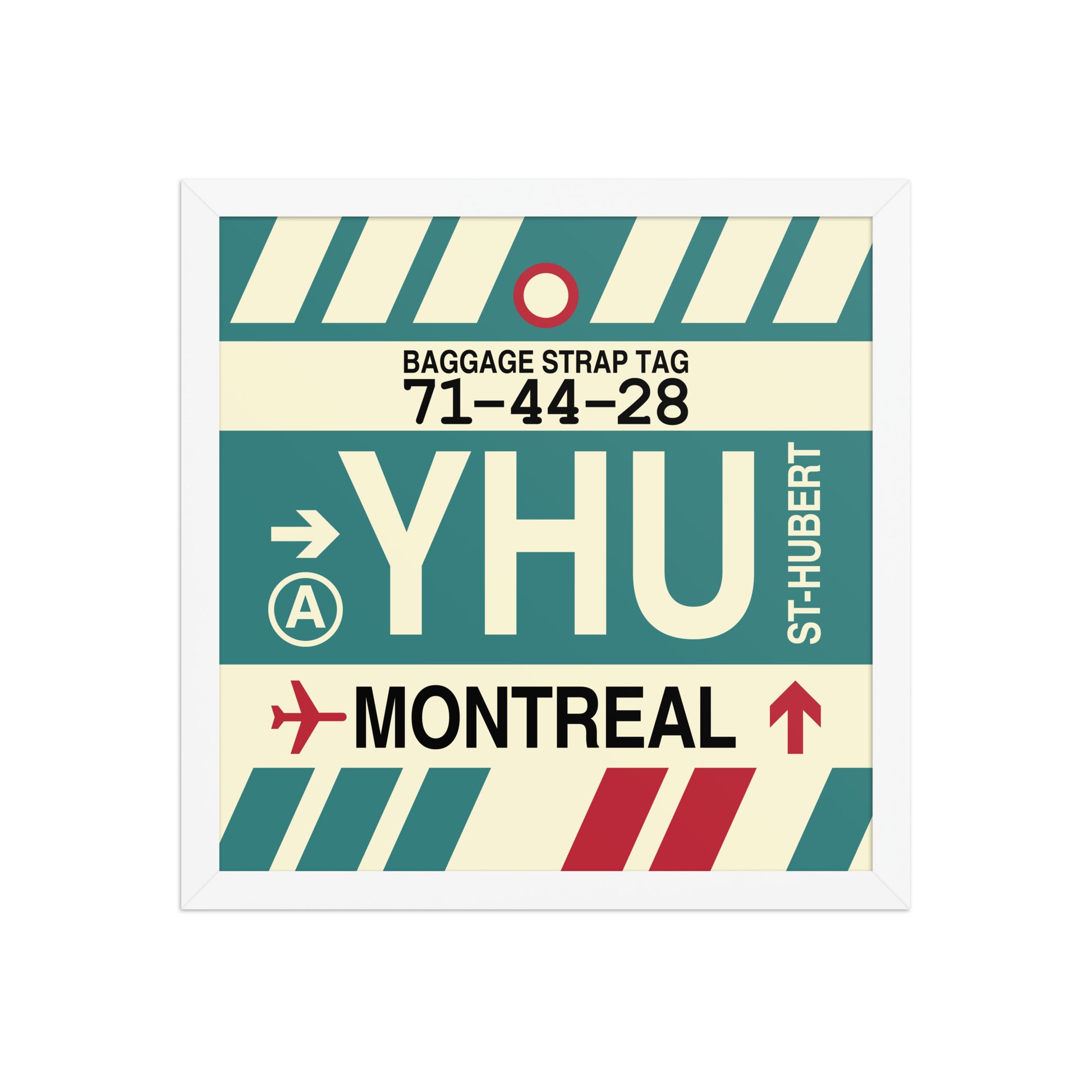 YHU Montreal Framed Print • Jet Age Baggage Tag Design • YHM Designs - Image 13