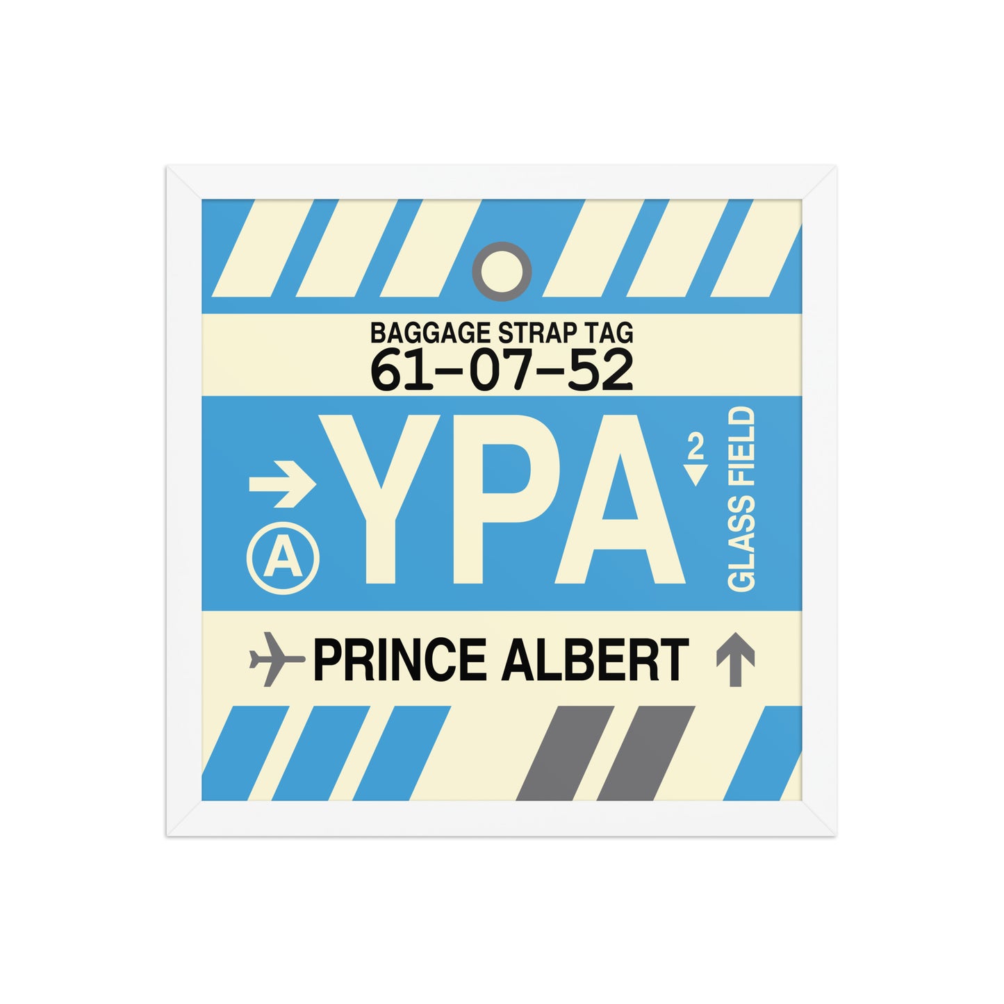 YPA Prince Albert Framed Print • Jet Age Baggage Tag Design • YHM Designs - Image 13