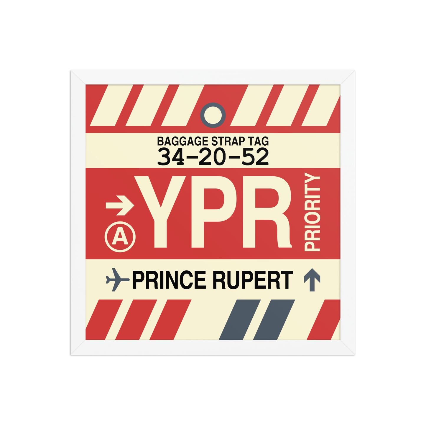 YPR Prince Rupert Framed Print • Jet Age Baggage Tag Design • YHM Designs - Image 13