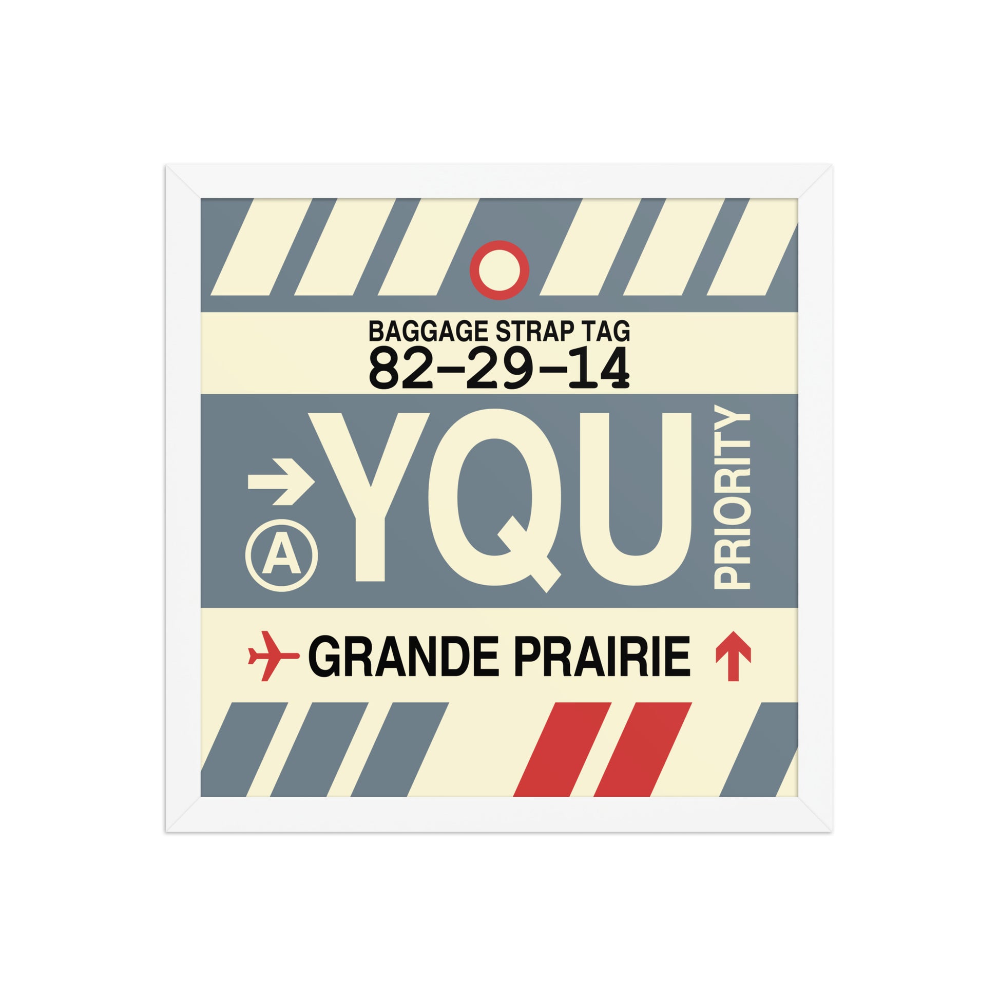 YQU Grande Prairie Framed Print • Jet Age Baggage Tag Design • YHM Designs - Image 13