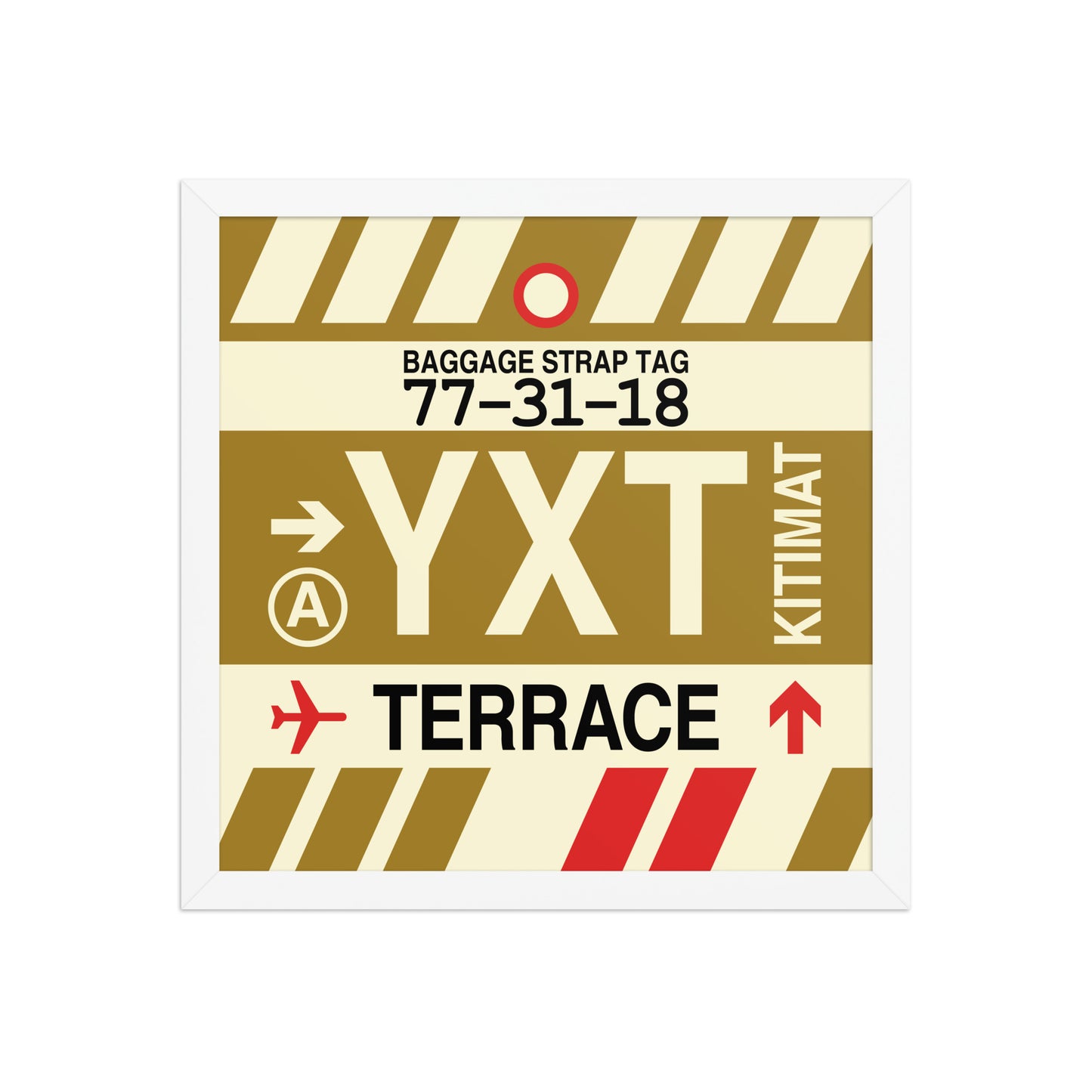 YXT Terrace Framed Print • Jet Age Baggage Tag Design • YHM Designs - Image 13