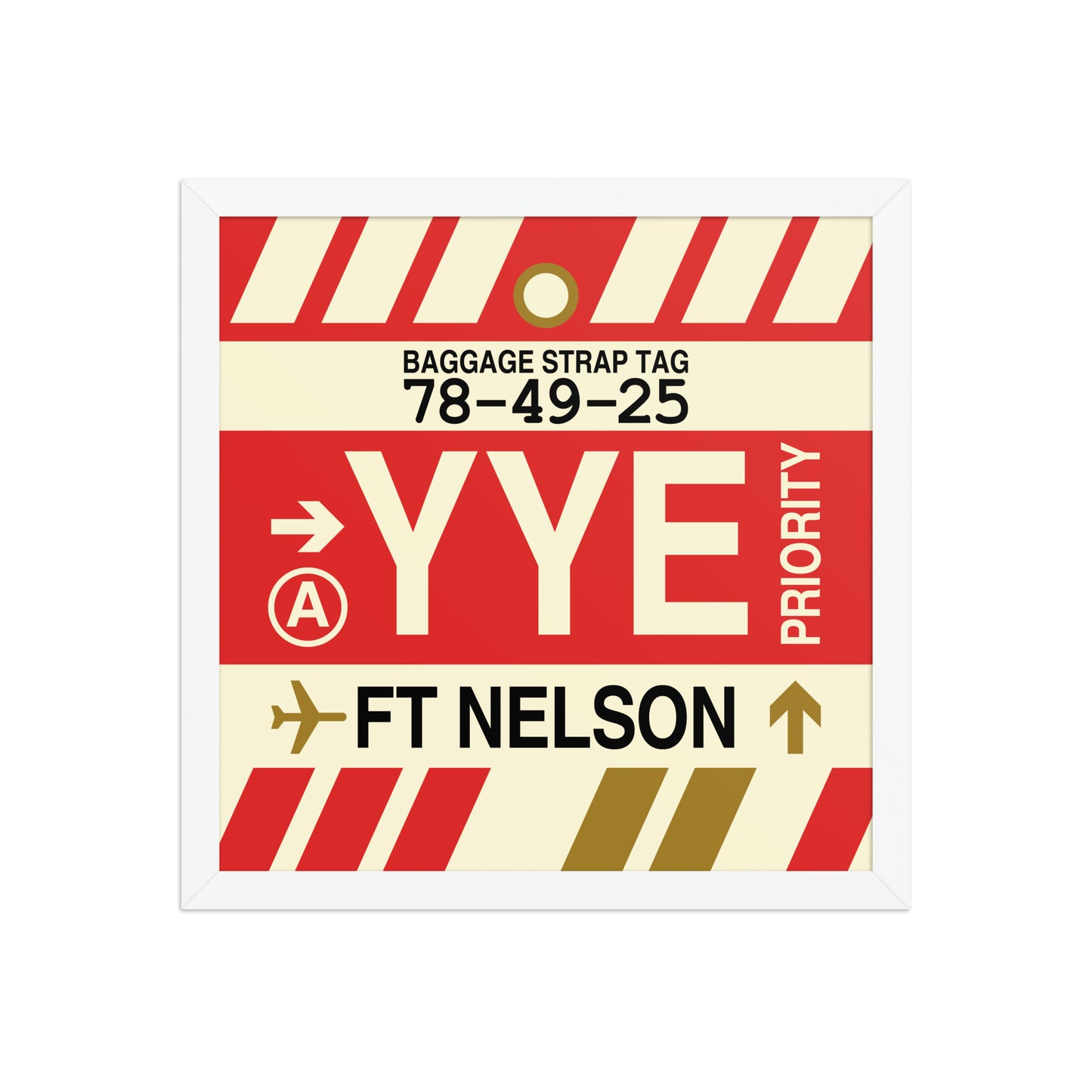 YYE Fort Nelson Framed Print • Jet Age Baggage Tag Design • YHM Designs - Image 13