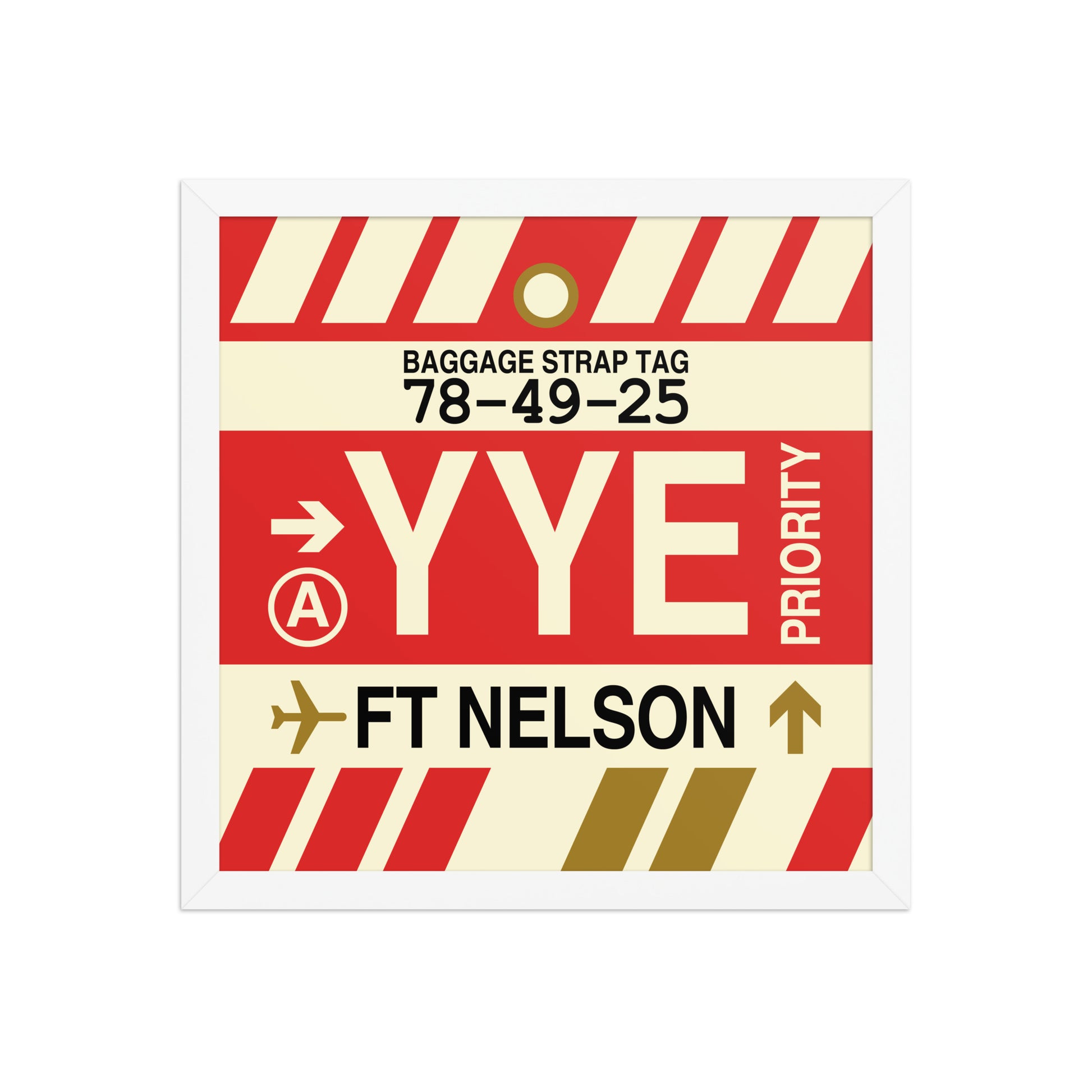 YYE Fort Nelson Framed Print • Jet Age Baggage Tag Design • YHM Designs - Image 13