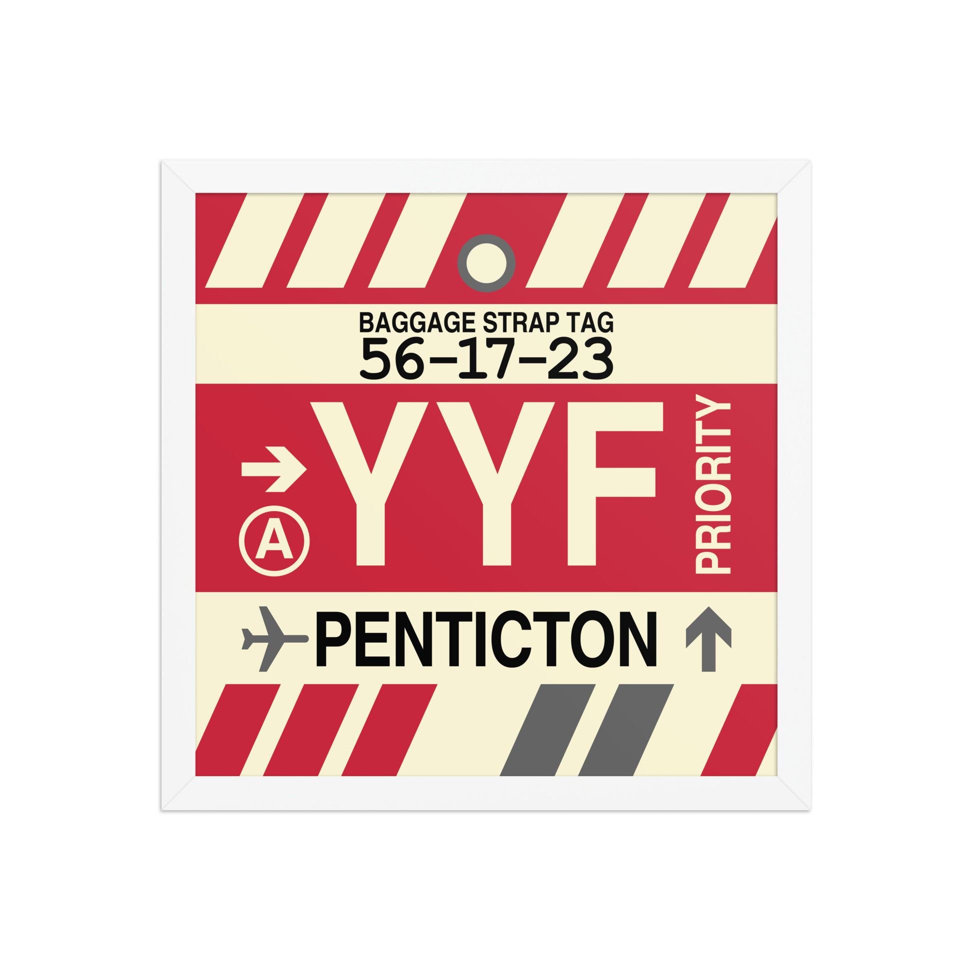 YYF Penticton Framed Print • Jet Age Baggage Tag Design • YHM Designs - Image 13