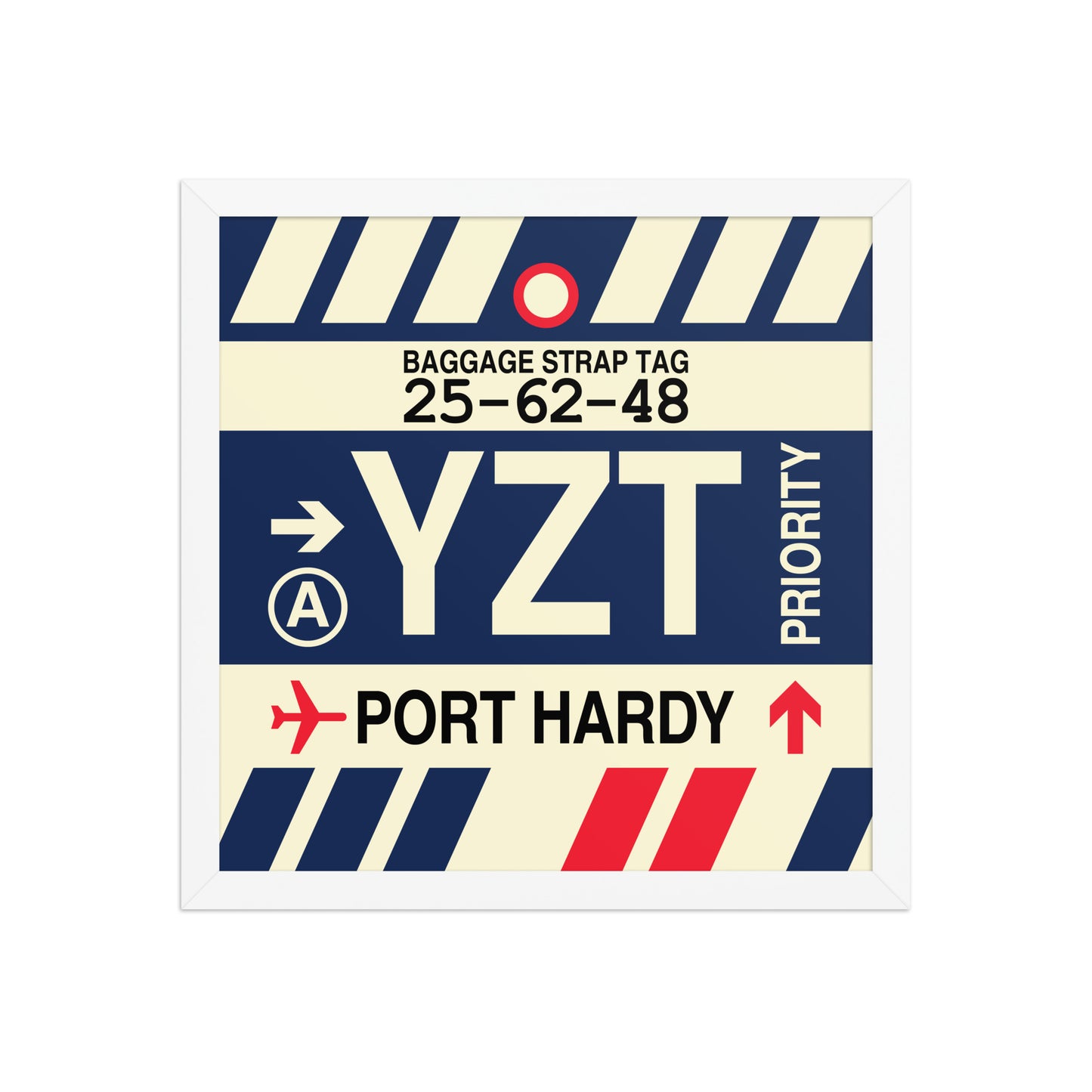 YZT Port Hardy Framed Print • Jet Age Baggage Tag Design • YHM Designs - Image 13
