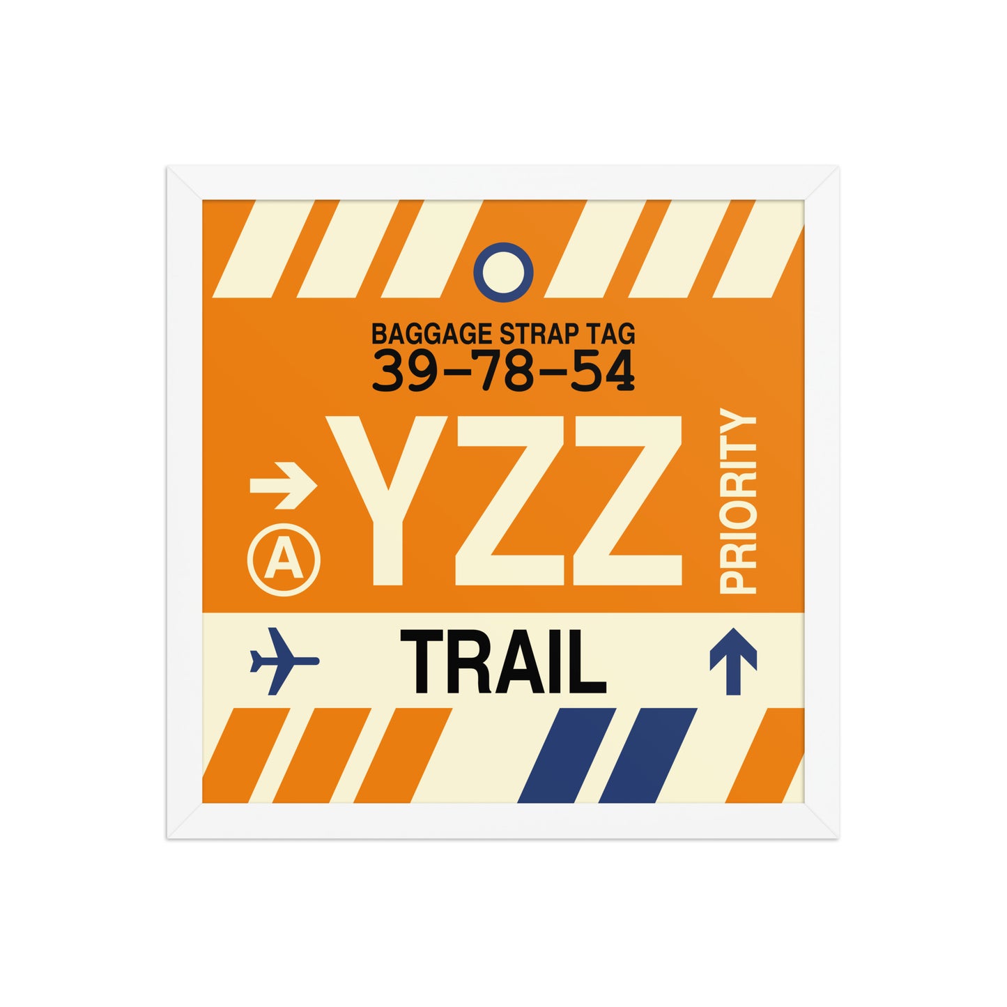 YZZ Trail Framed Print • Jet Age Baggage Tag Design • YHM Designs - Image 13