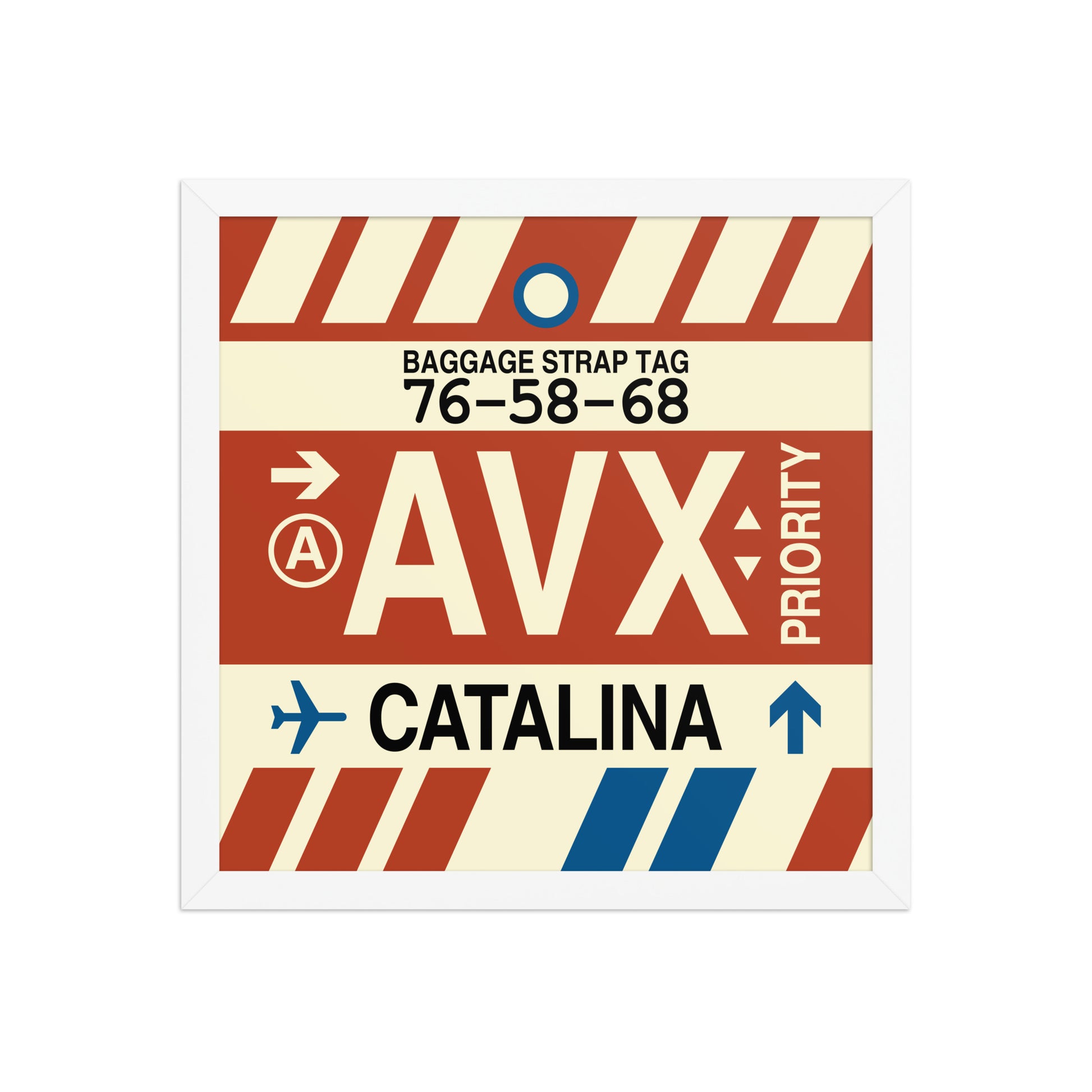 AVX Santa Catalina Framed Print • Jet Age Baggage Tag Design • YHM Designs - Image 13