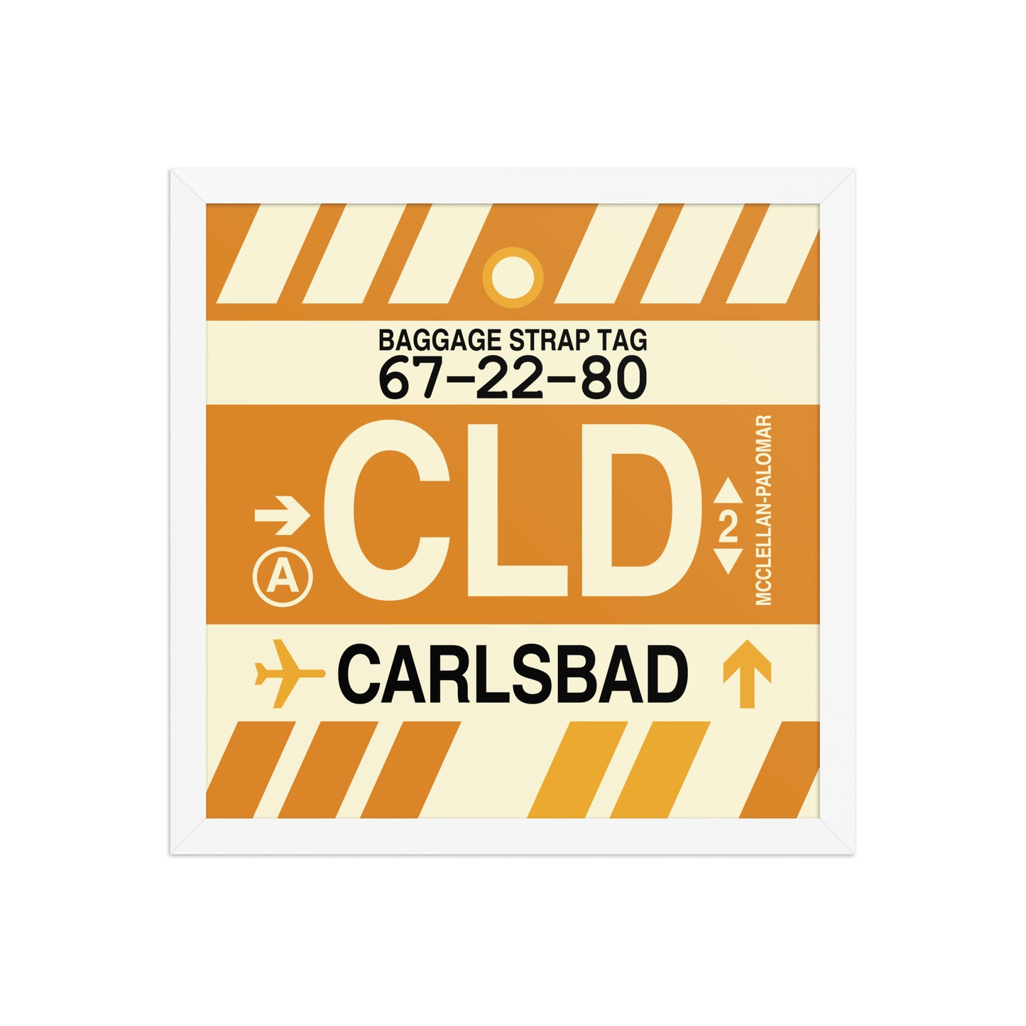 CLD Carlsbad Framed Print • Jet Age Baggage Tag Design • YHM Designs - Image 13