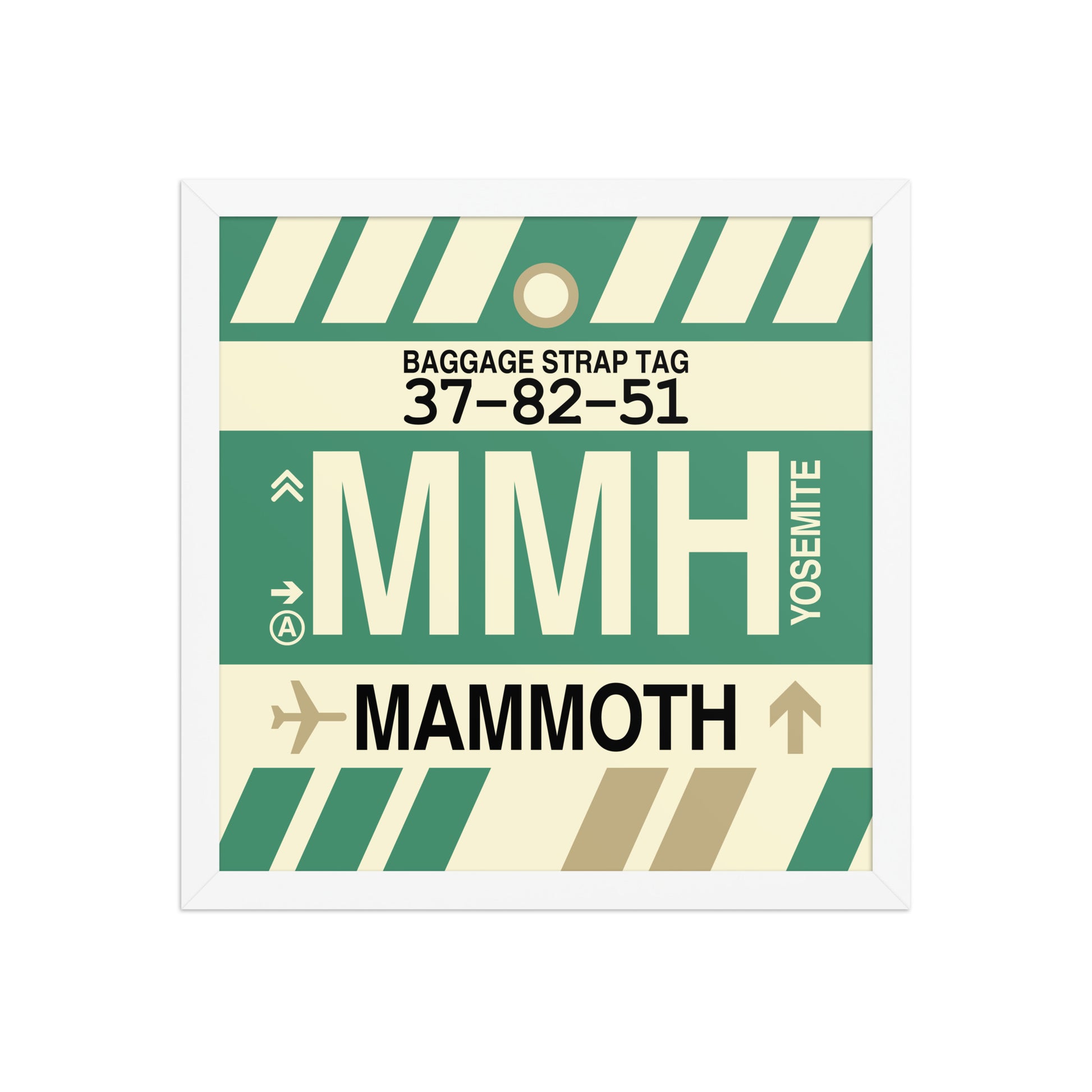 MMH Mammoth Lakes Framed Print • Jet Age Baggage Tag Design • YHM Designs - Image 13