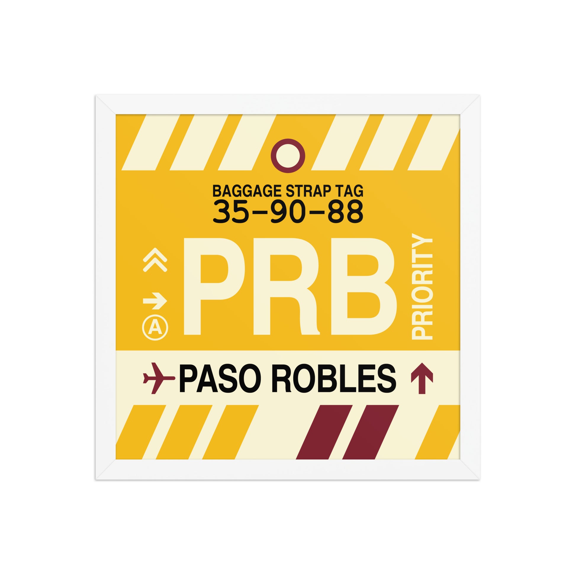 PRB Paso Robles Framed Print • Jet Age Baggage Tag Design • YHM Designs - Image 13