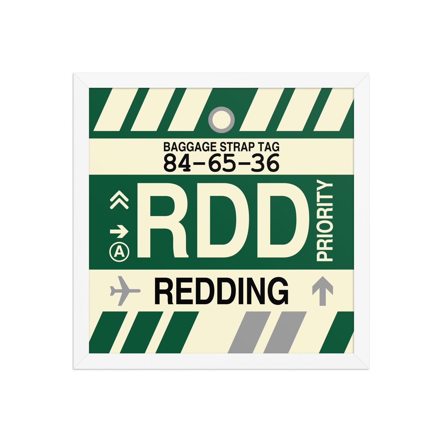 RDD Redding Framed Print • Jet Age Baggage Tag Design • YHM Designs - Image 13