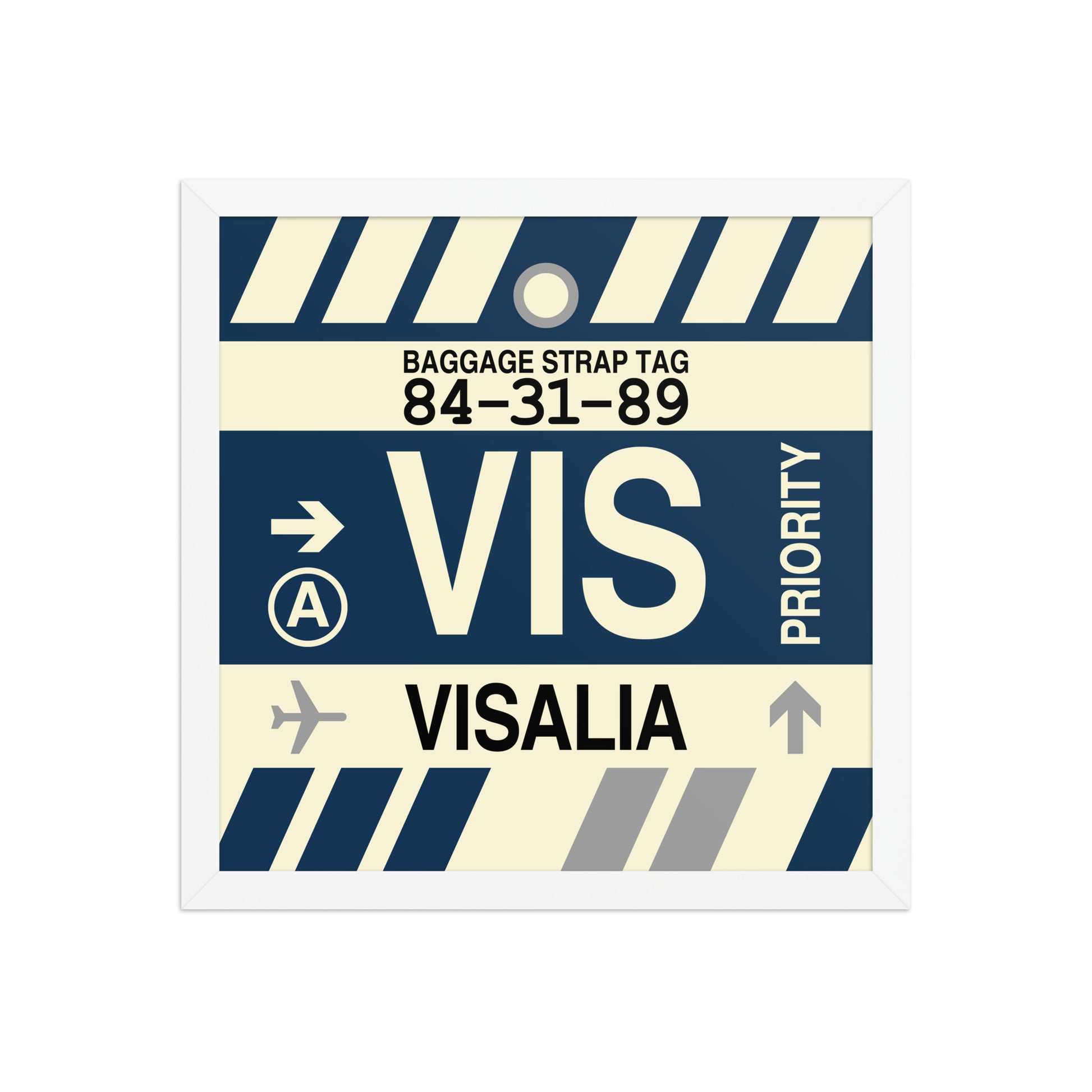 VIS Visalia Framed Print • Jet Age Baggage Tag Design • YHM Designs - Image 13