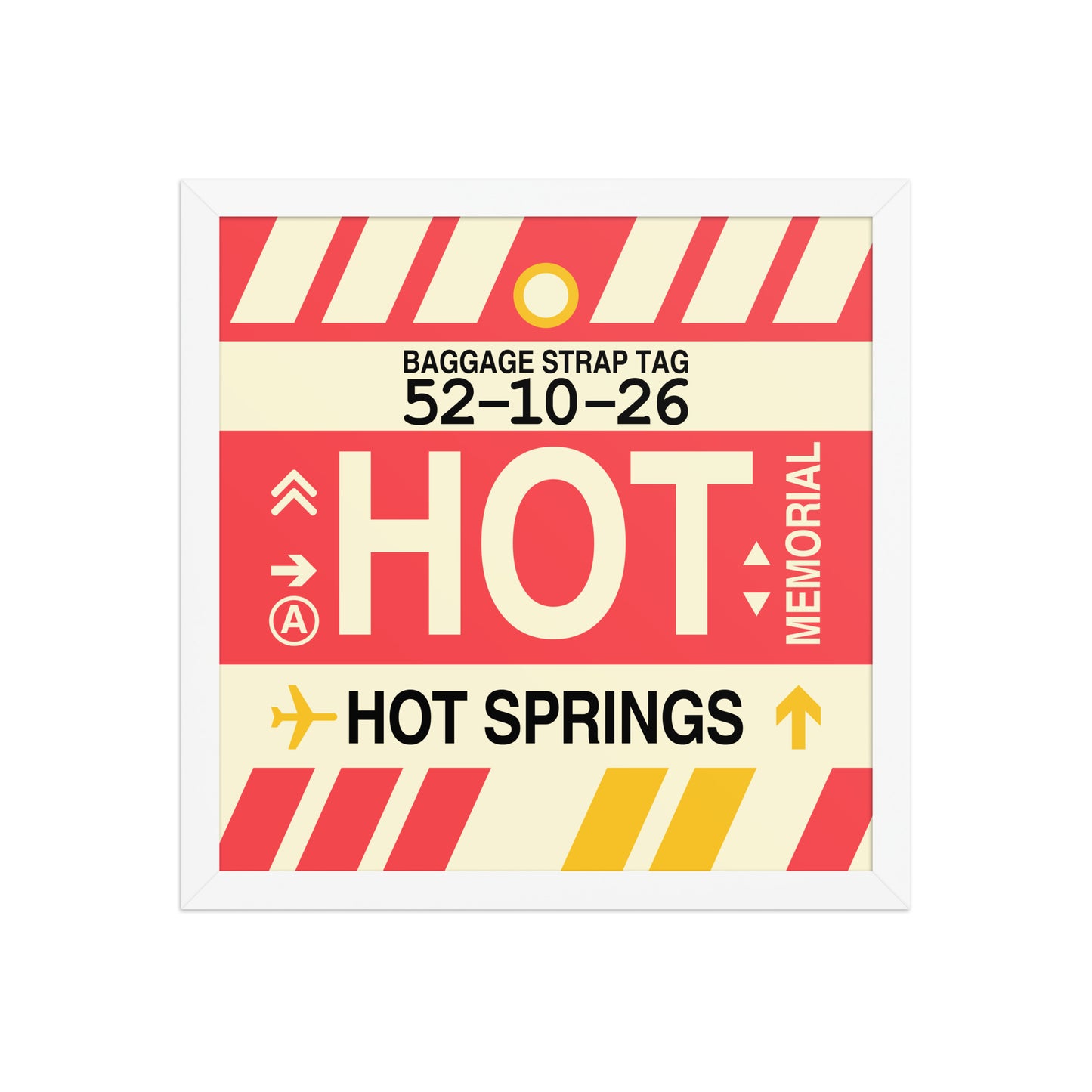 HOT Hot Springs Framed Print • Jet Age Baggage Tag Design • YHM Designs - Image 13