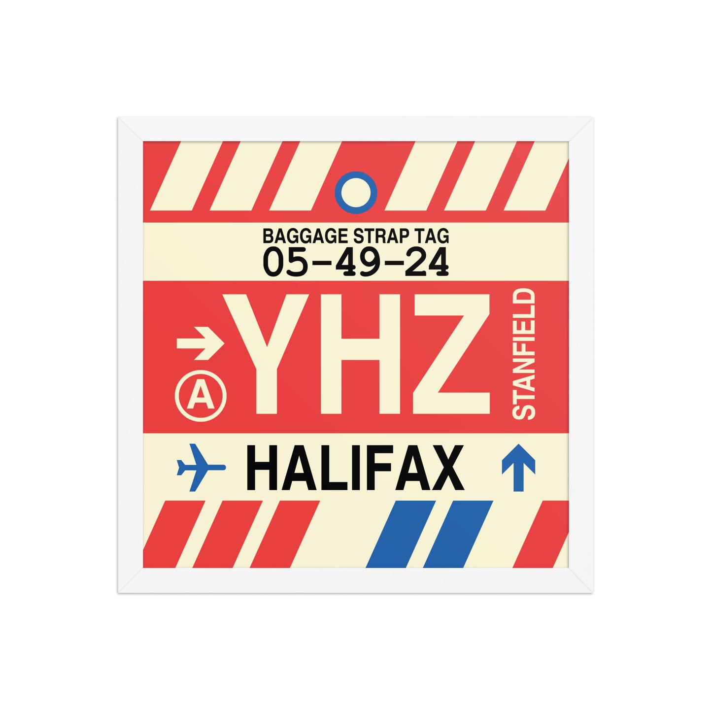 YHZ Halifax Framed Print • Jet Age Baggage Tag Design • YHM Designs - Image 08