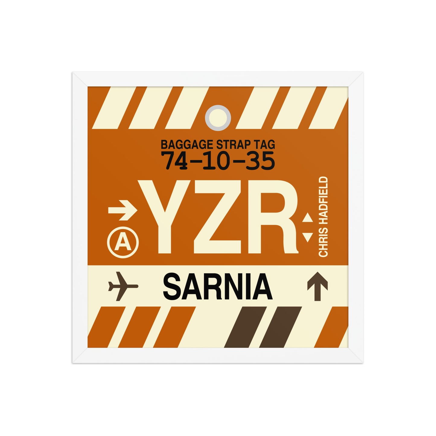 YZR Sarnia Framed Print • Jet Age Baggage Tag Design • YHM Designs - Image 08