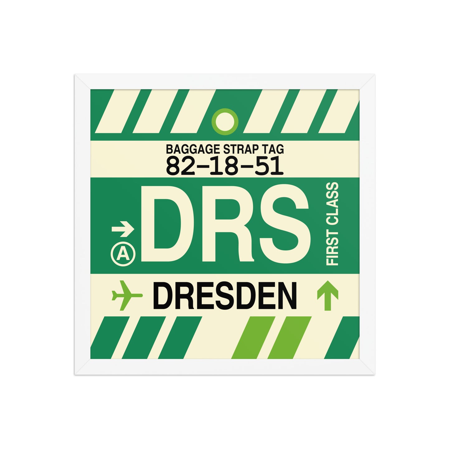 DRS Dresden Framed Print • Jet Age Baggage Tag Design • YHM Designs - Image 08