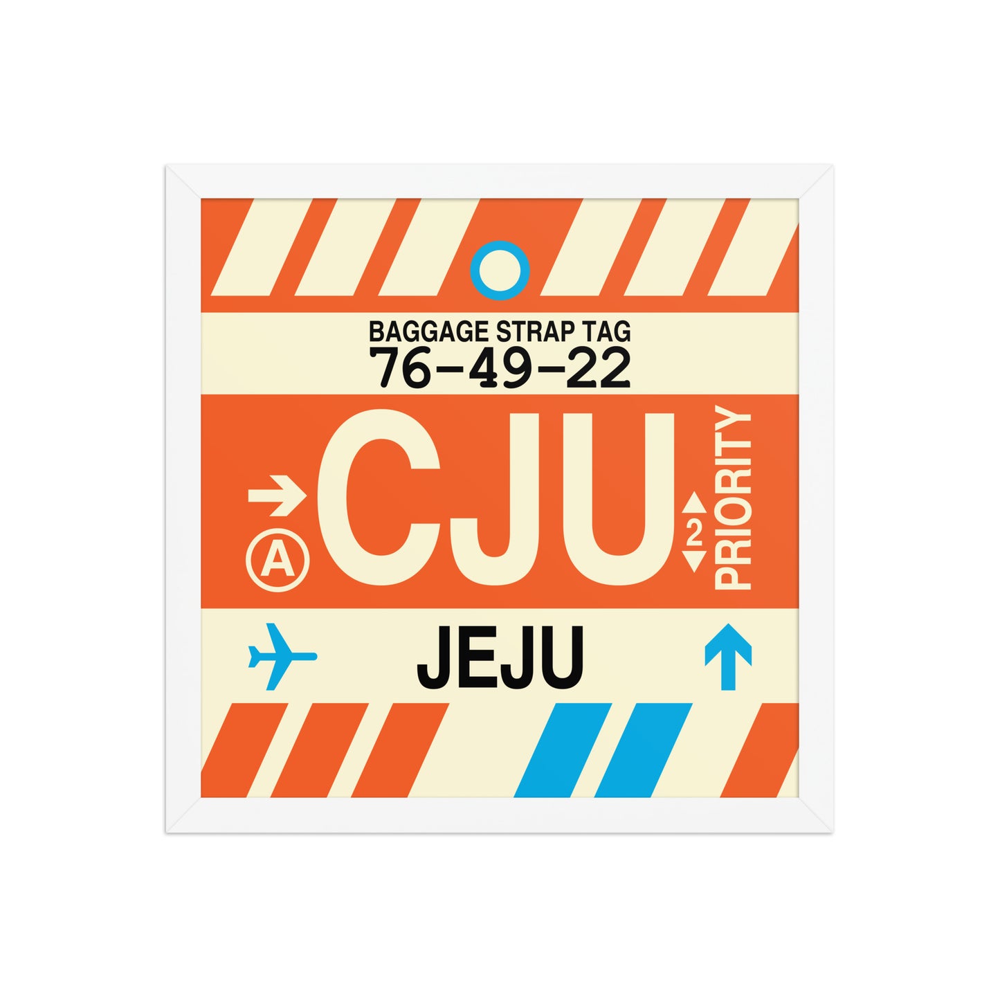 CJU Jeju Framed Print • Jet Age Baggage Tag Design • YHM Designs - Image 13