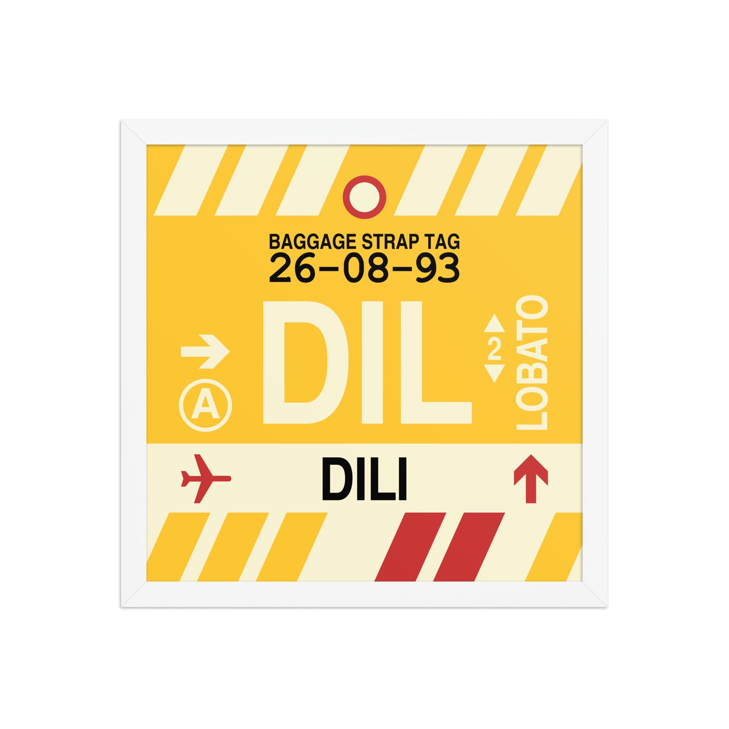 DIL Dili Framed Print • Jet Age Baggage Tag Design • YHM Designs - Image 13