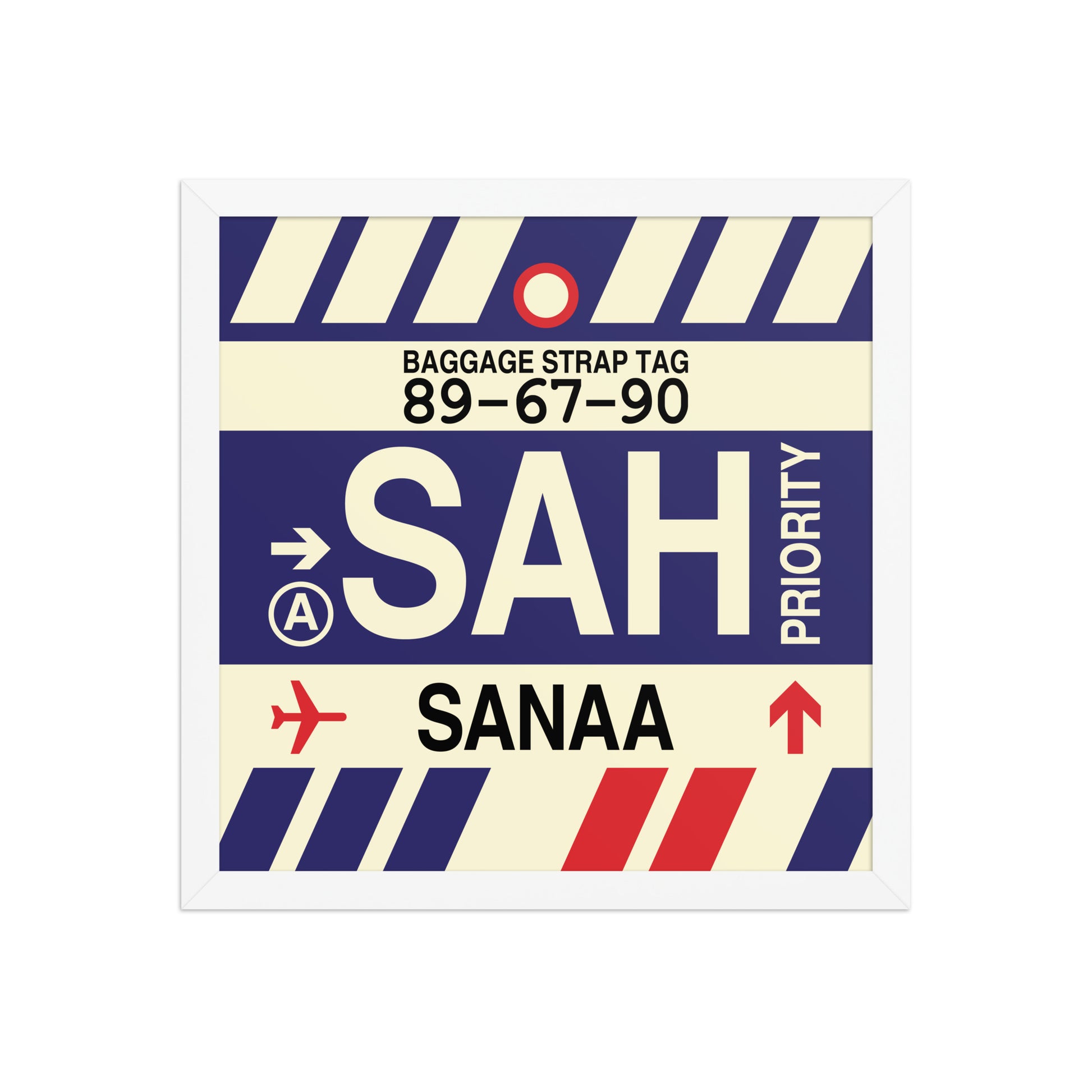 SAH Sanaa Framed Print • Jet Age Baggage Tag Design • YHM Designs - Image 13
