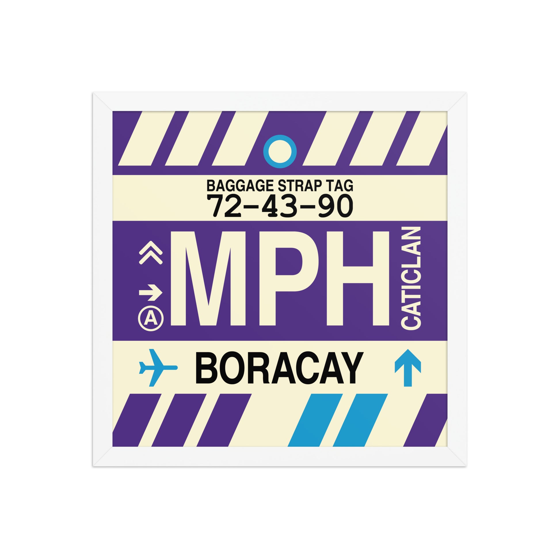 MPH Boracay Framed Print • Jet Age Baggage Tag Design • YHM Designs - Image 13