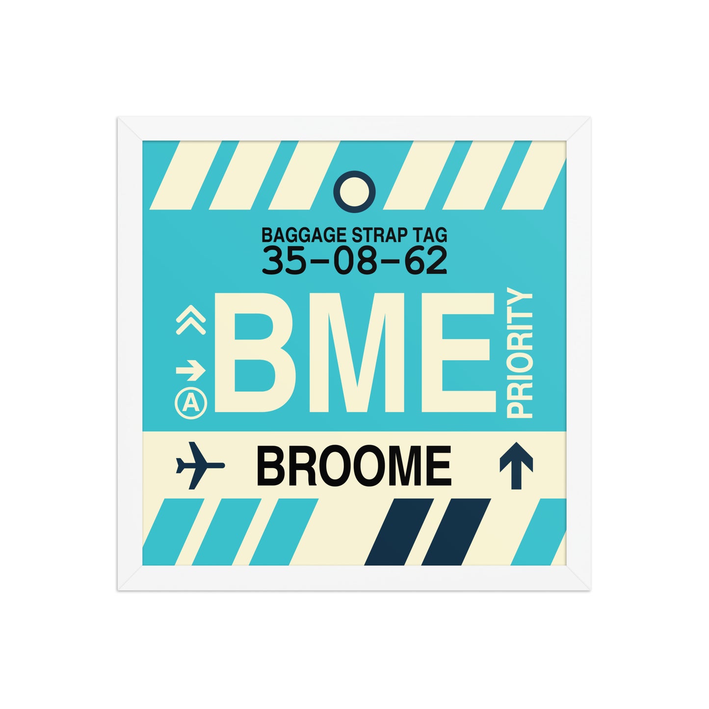 BME Broome Framed Print • Jet Age Baggage Tag Design • YHM Designs - Image 13
