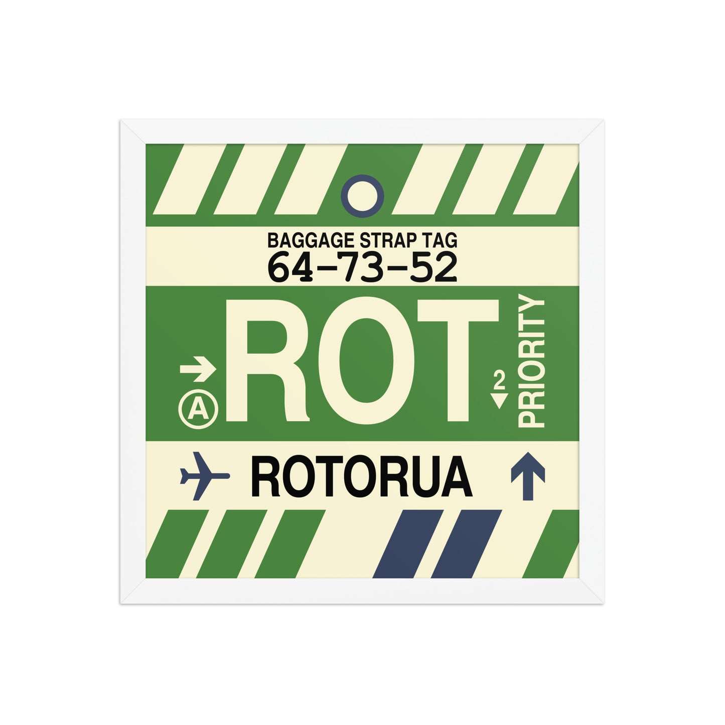 ROT Rotorua Framed Print • Jet Age Baggage Tag Design • YHM Designs - Image 13