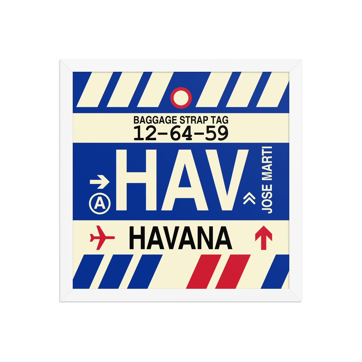 HAV Havana Framed Print • Jet Age Baggage Tag Design • YHM Designs - Image 08