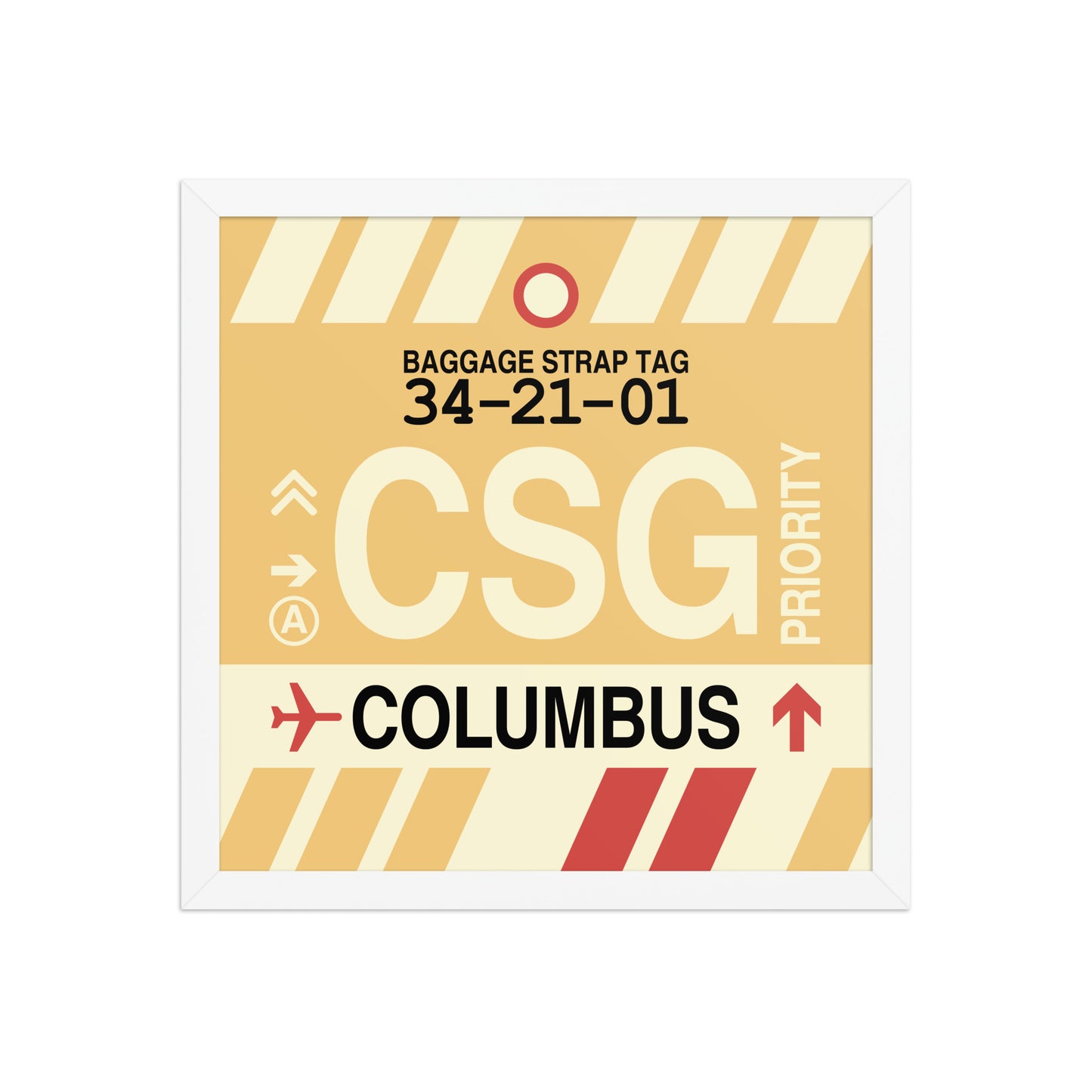 CSG Columbus Framed Print • Jet Age Baggage Tag Design • YHM Designs - Image 13