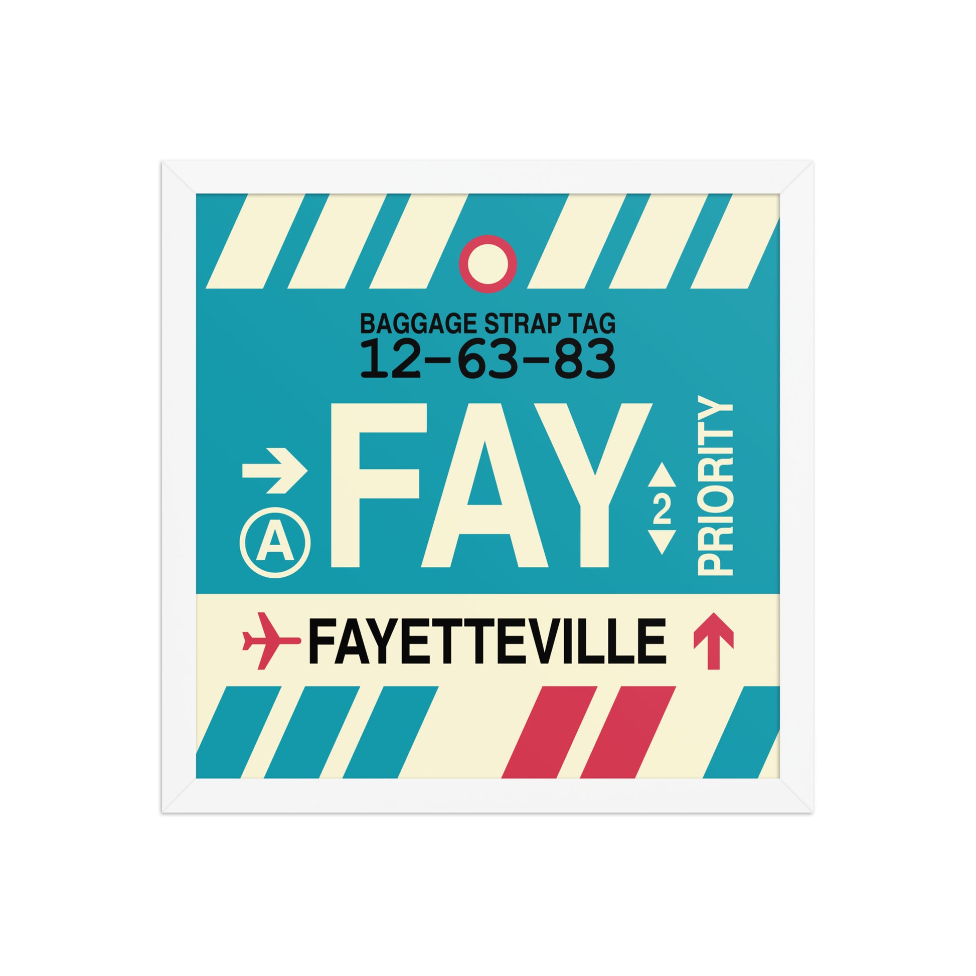 FAY Fayetteville Framed Print • Jet Age Baggage Tag Design • YHM Designs - Image 13