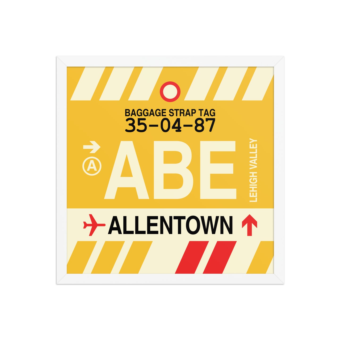 ABE Allentown Framed Print • Jet Age Baggage Tag Design • YHM Designs - Image 14