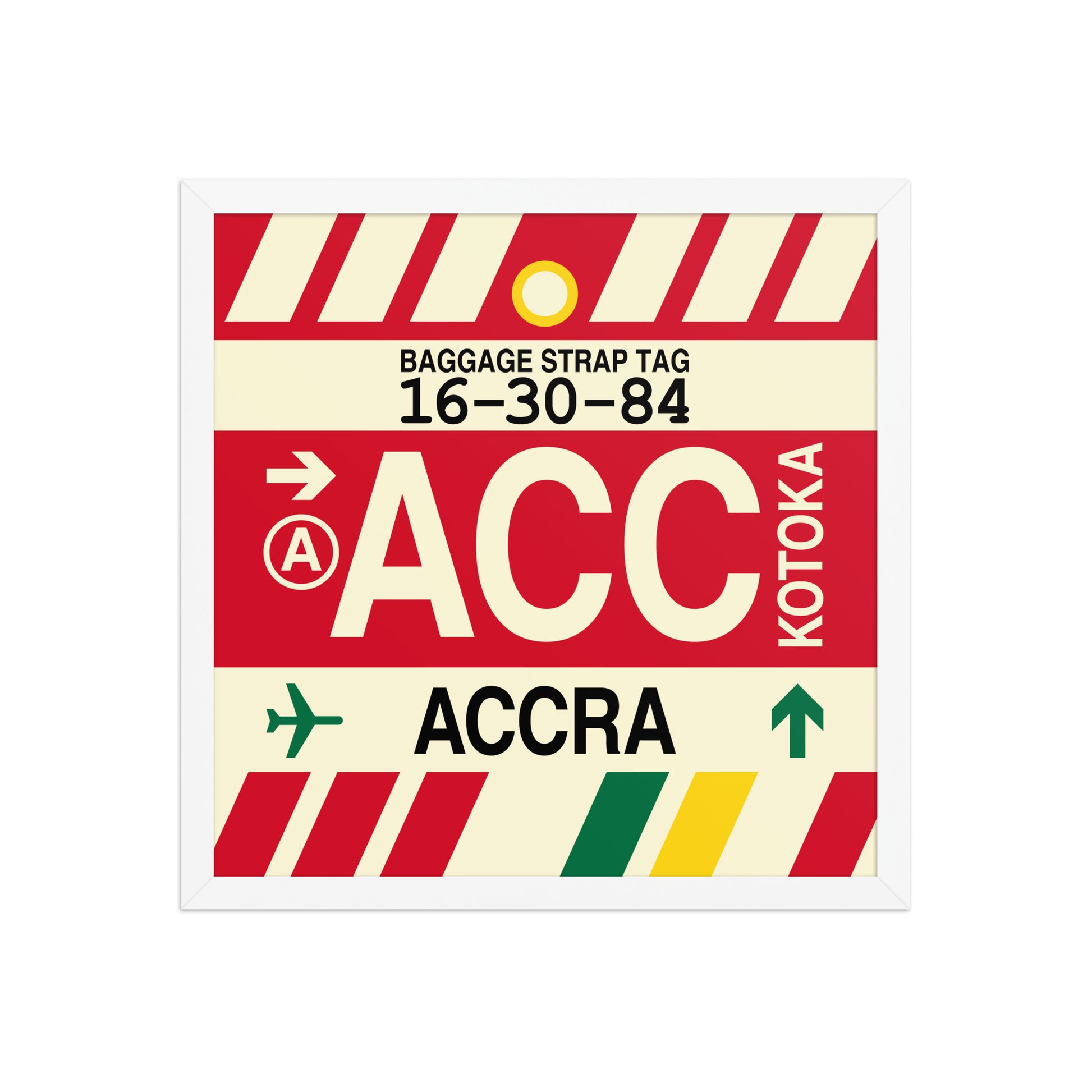 ACC Accra Framed Print • Jet Age Baggage Tag Design • YHM Designs - Image 14