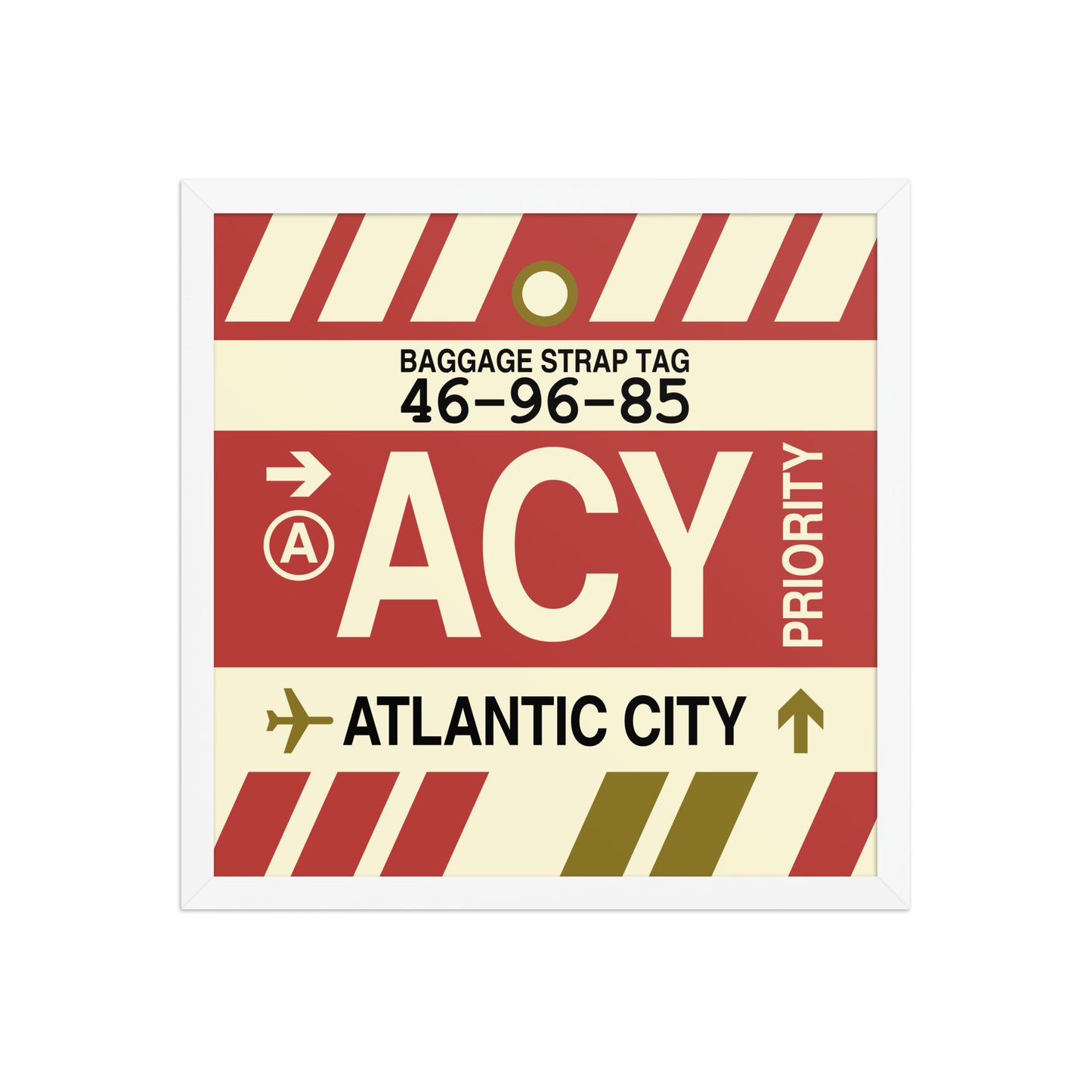 ACY Atlantic City Framed Print • Jet Age Baggage Tag Design • YHM Designs - Image 14