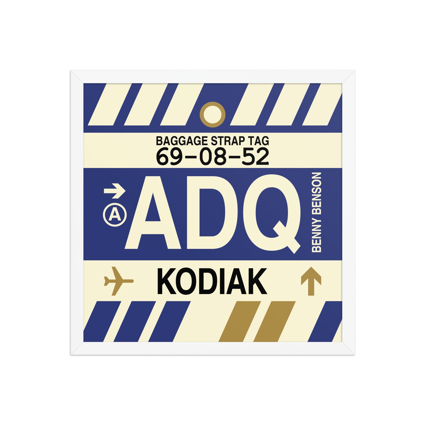 ADQ Kodiak Framed Print • Jet Age Baggage Tag Design • YHM Designs - Image 14