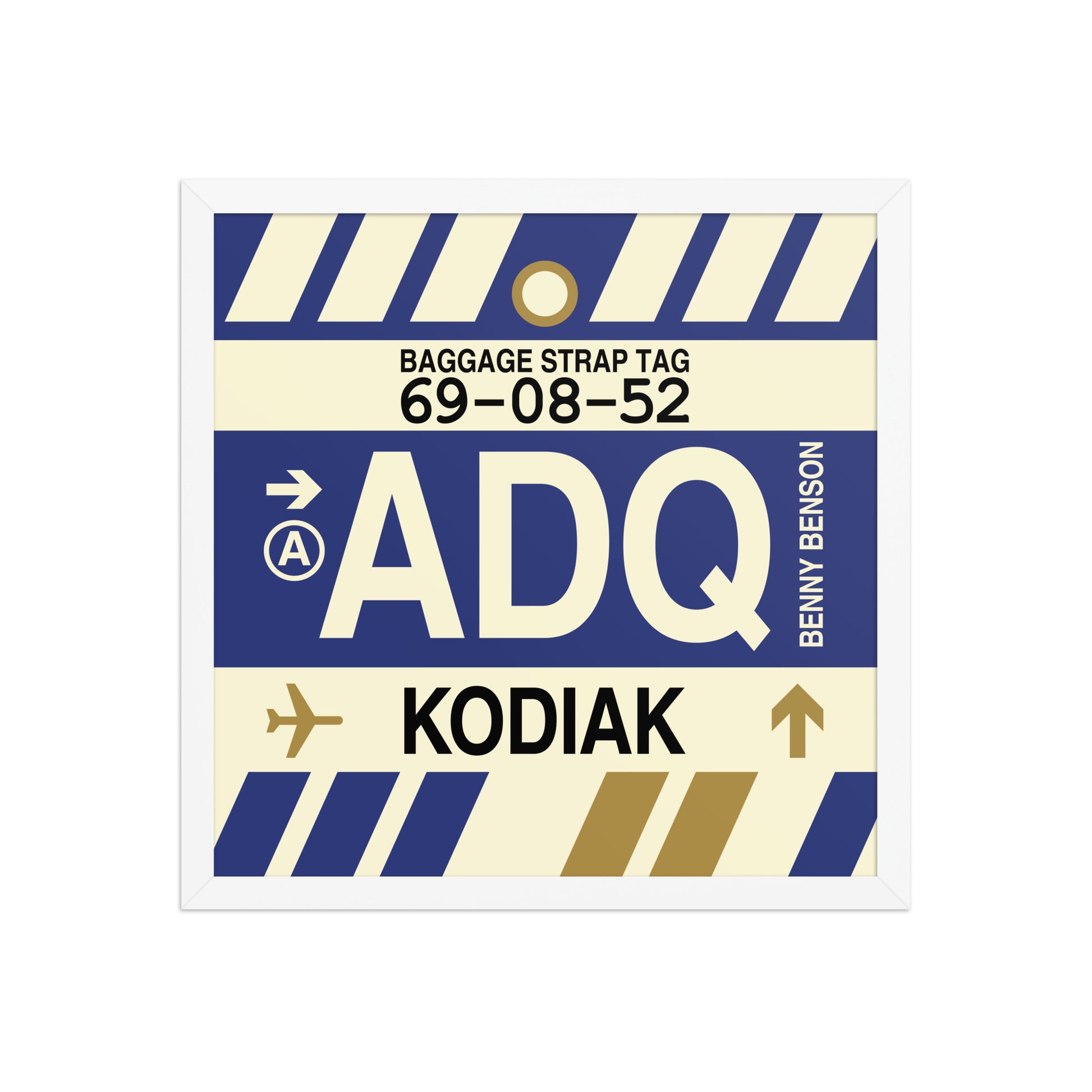 ADQ Kodiak Framed Print • Jet Age Baggage Tag Design • YHM Designs - Image 14