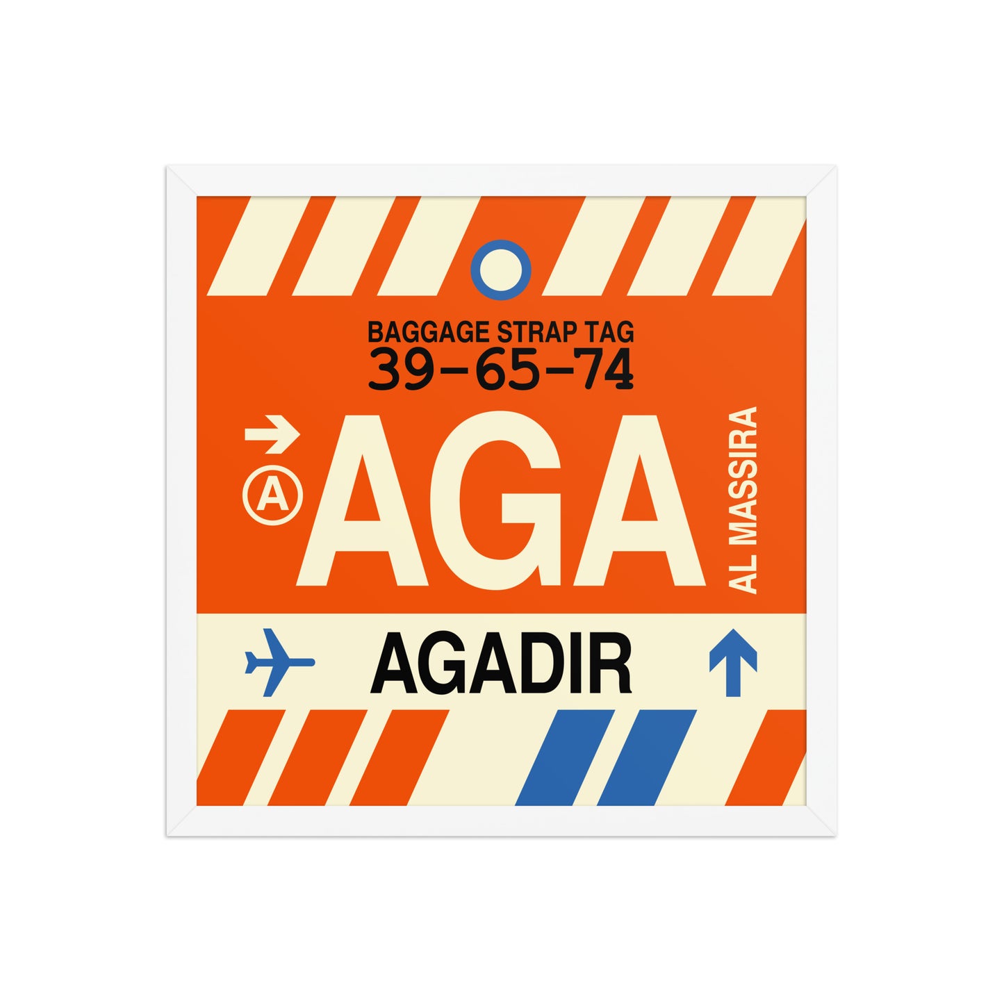 AGA Agadir Framed Print • Jet Age Baggage Tag Design • YHM Designs - Image 14