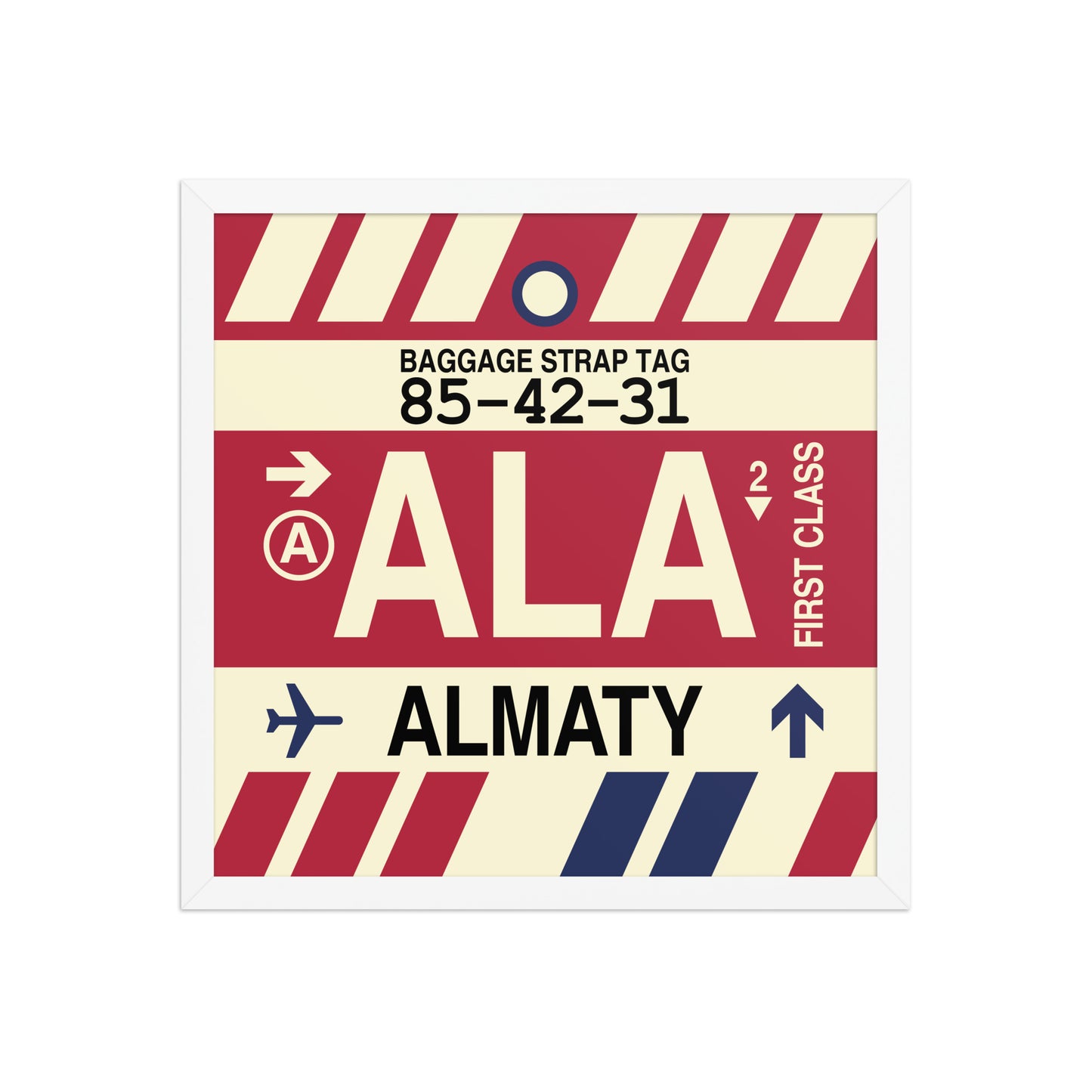 ALA Almaty Framed Print • Jet Age Baggage Tag Design • YHM Designs - Image 14