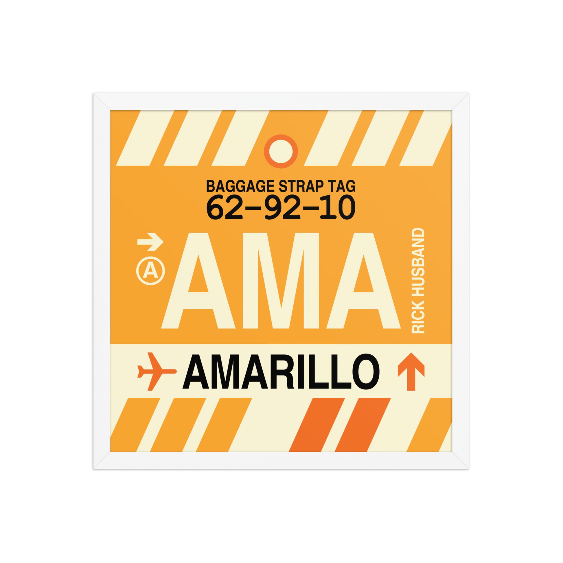 AMA Amarillo Framed Print • Jet Age Baggage Tag Design • YHM Designs - Image 14