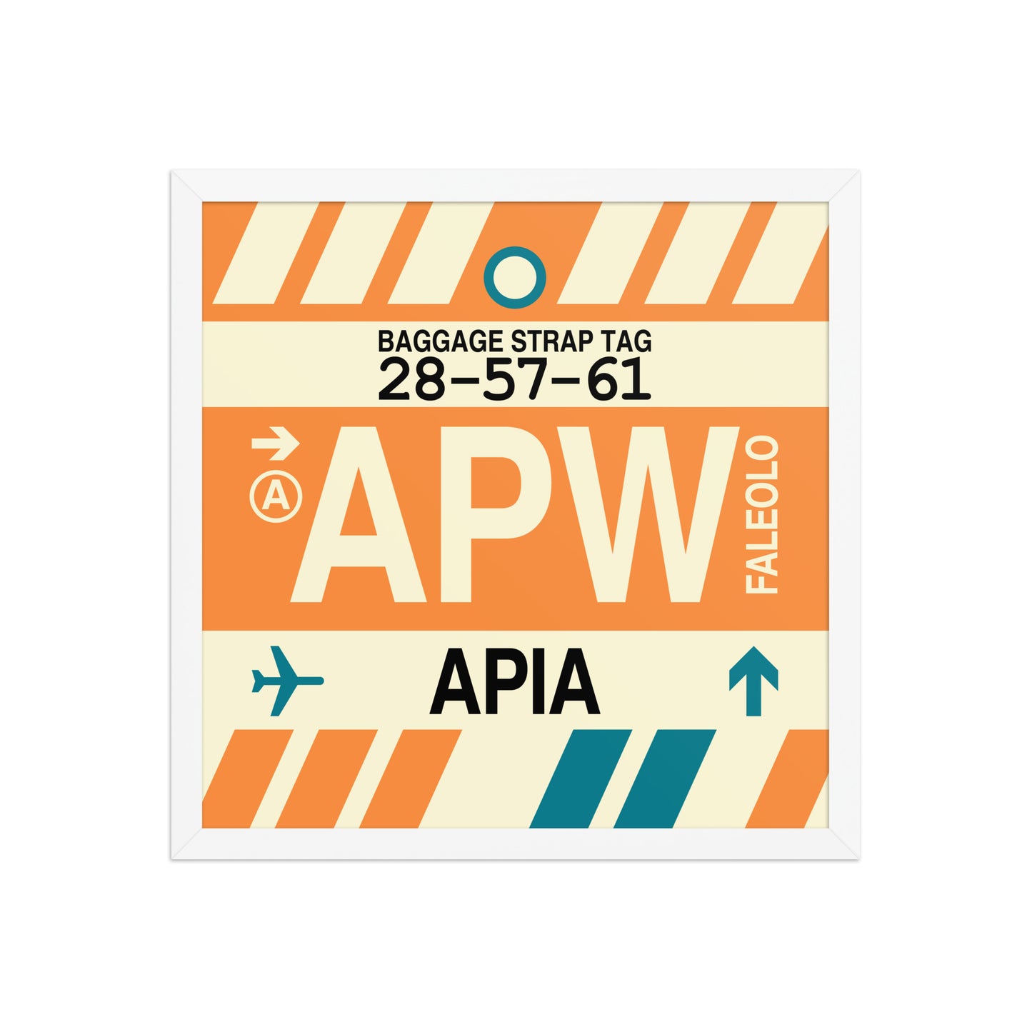 APW Apia Framed Print • Jet Age Baggage Tag Design • YHM Designs - Image 14