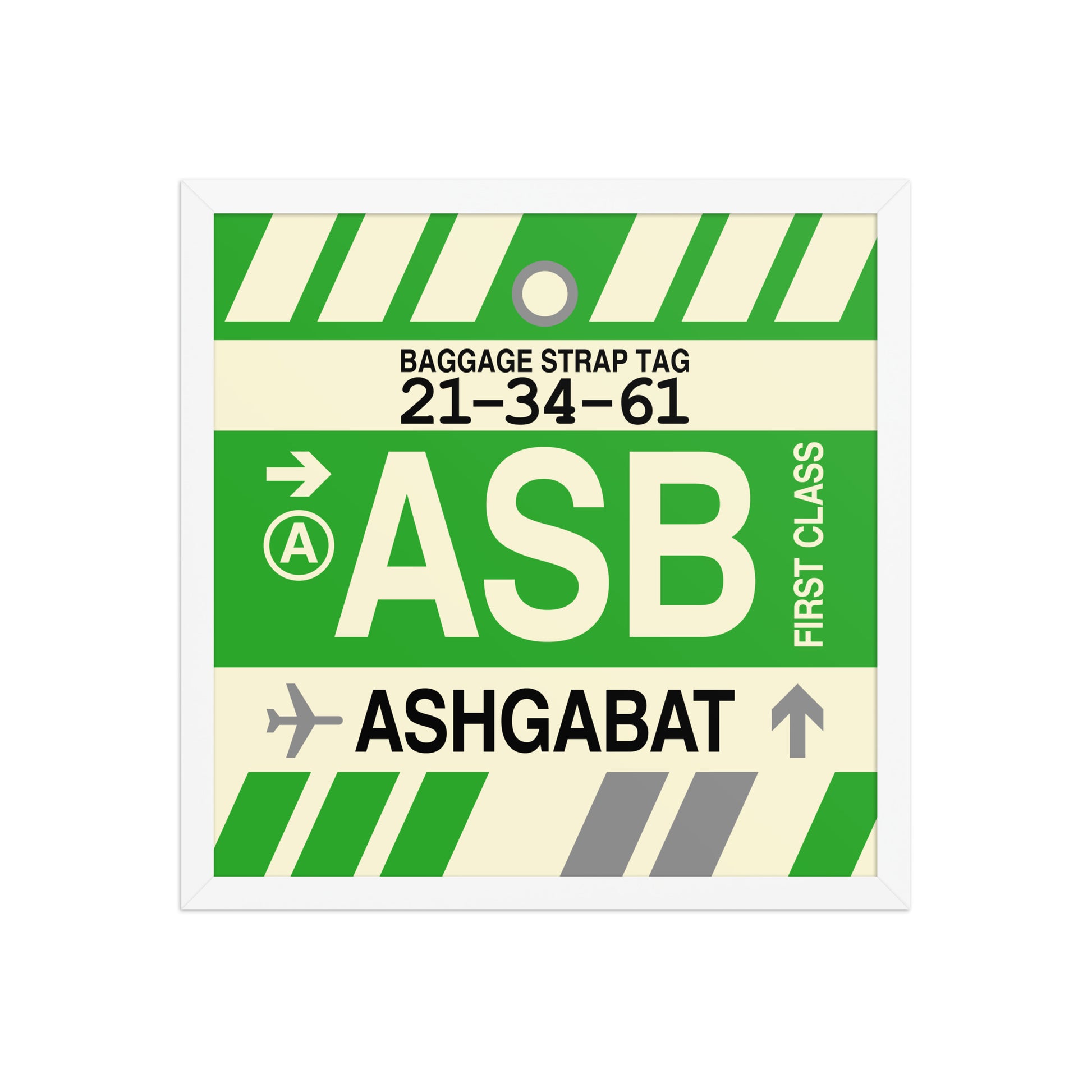 ASB Ashgabat Framed Print • Jet Age Baggage Tag Design • YHM Designs - Image 14
