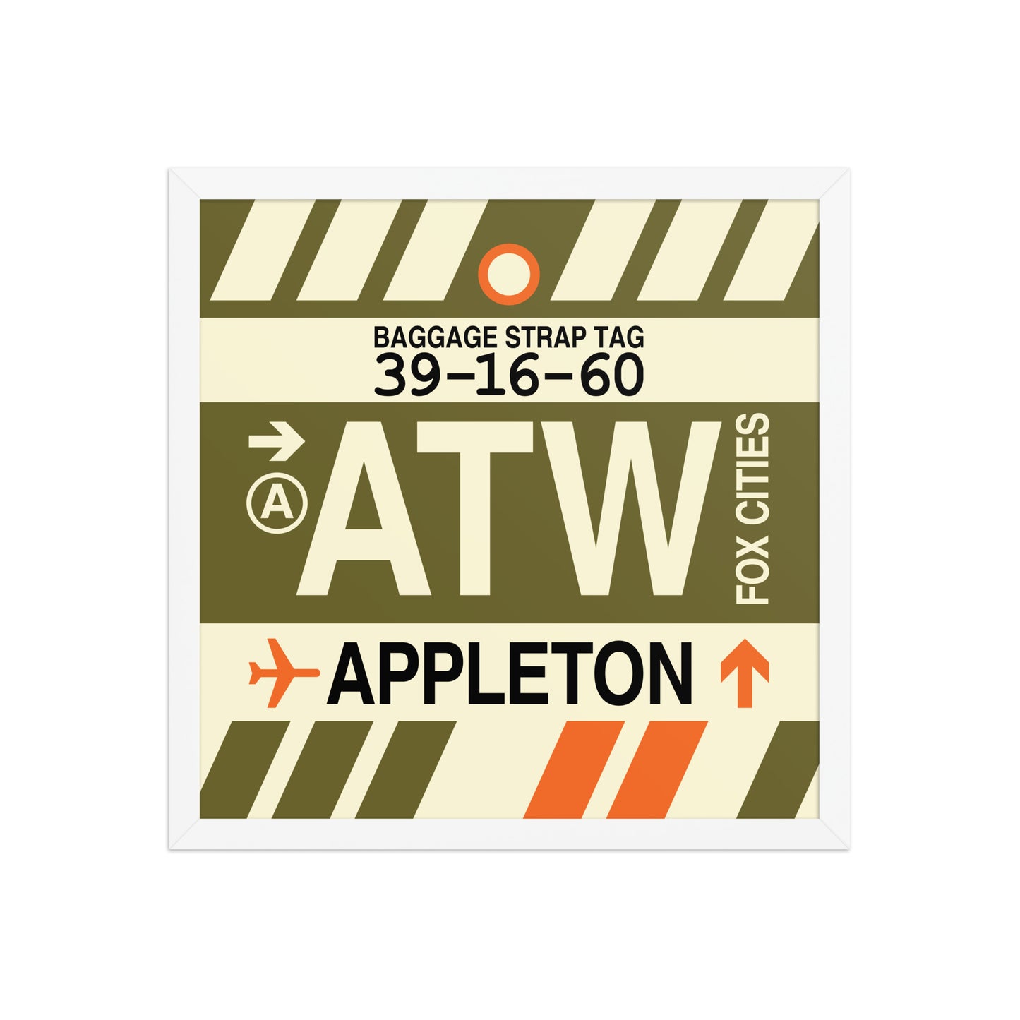 ATW Appleton Framed Print • Jet Age Baggage Tag Design • YHM Designs - Image 14
