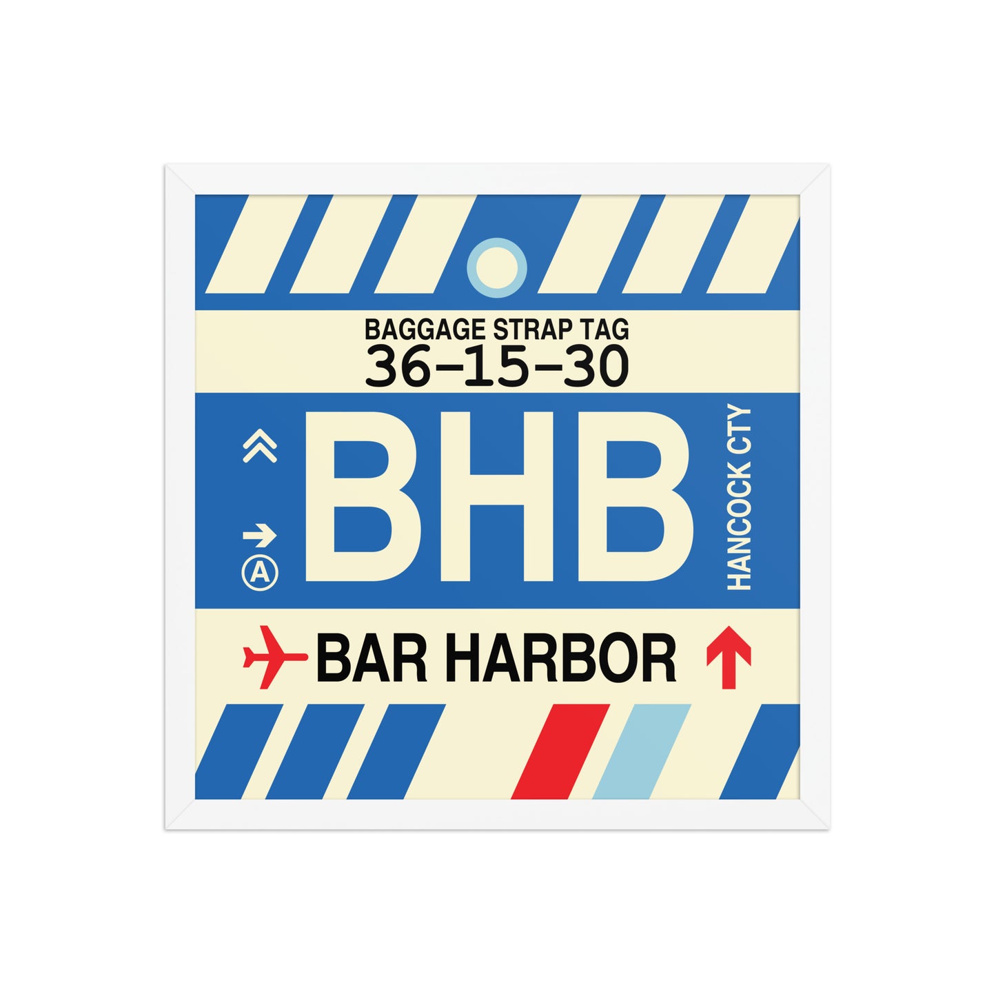 BHB Bar Harbor Framed Print • Jet Age Baggage Tag Design • YHM Designs - Image 14