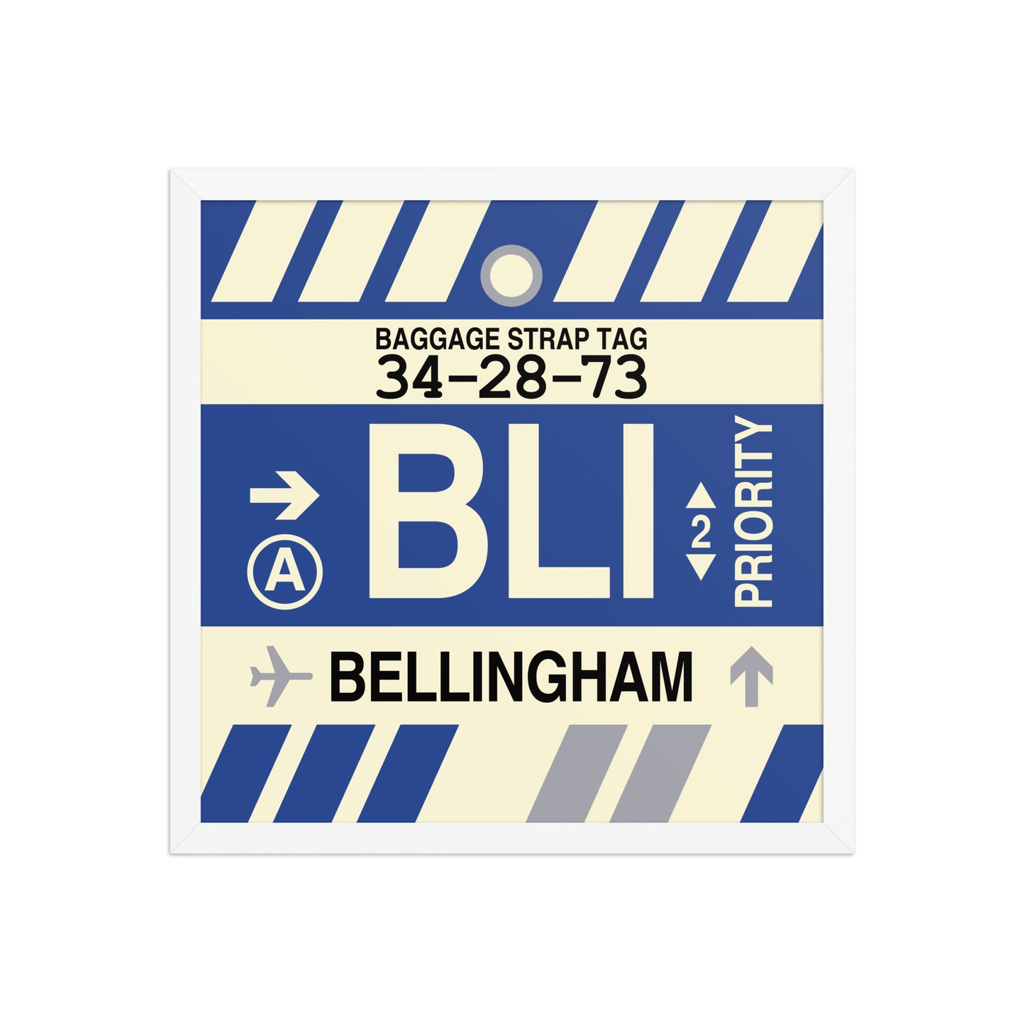 BLI Bellingham Framed Print • Jet Age Baggage Tag Design • YHM Designs - Image 14