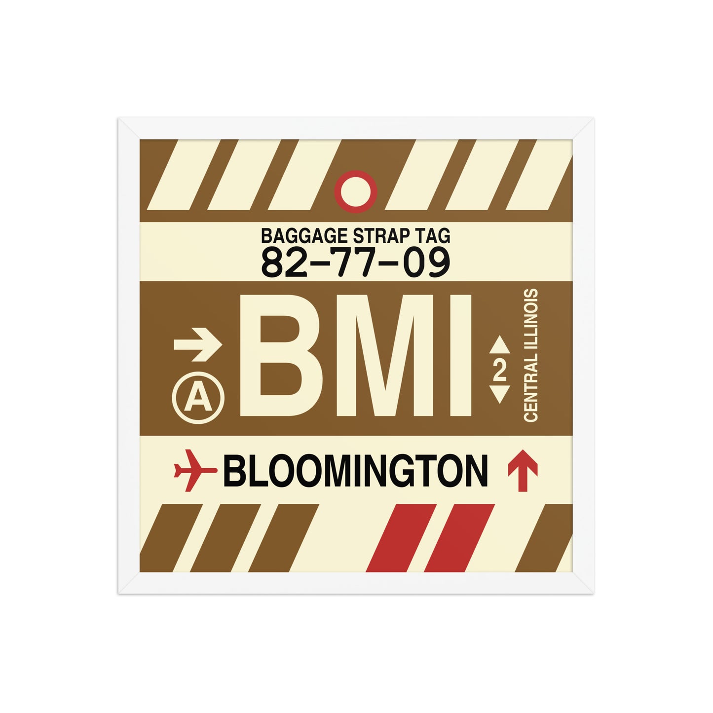 BMI Bloomington Framed Print • Jet Age Baggage Tag Design • YHM Designs - Image 14