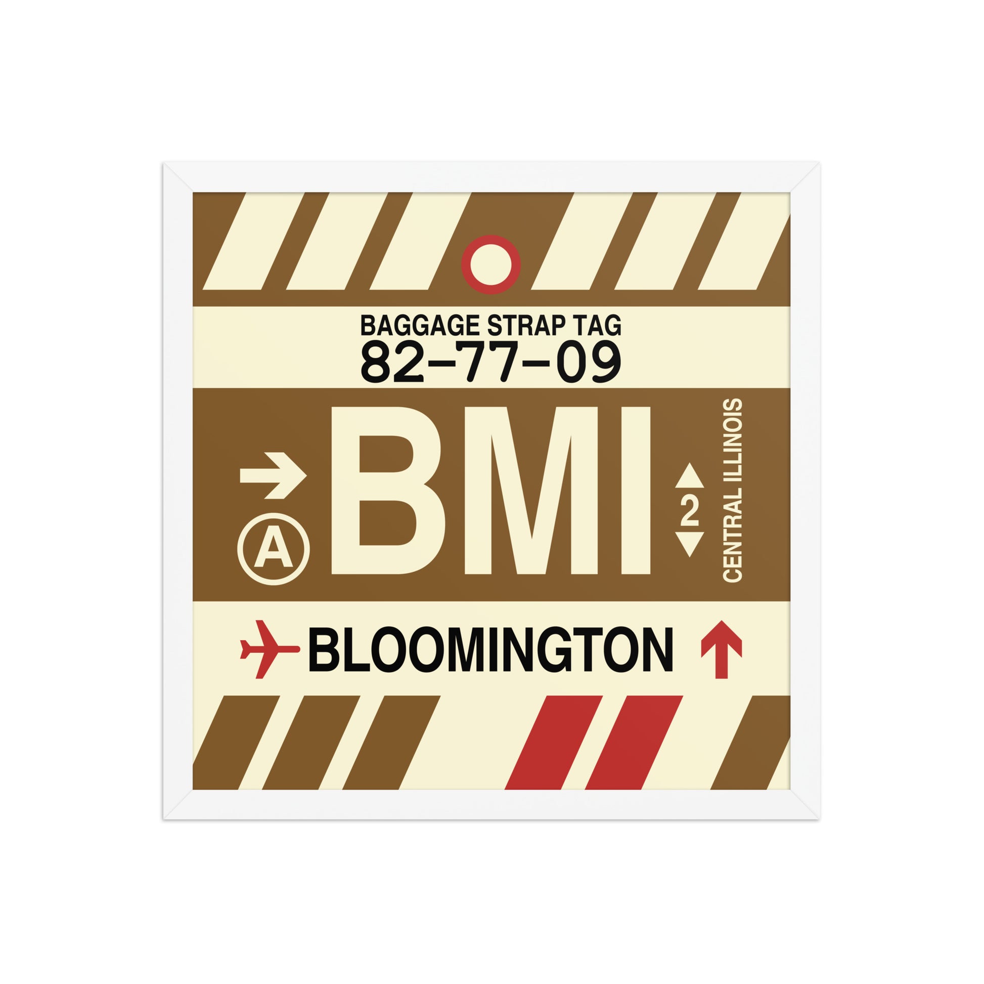 BMI Bloomington Framed Print • Jet Age Baggage Tag Design • YHM Designs - Image 14