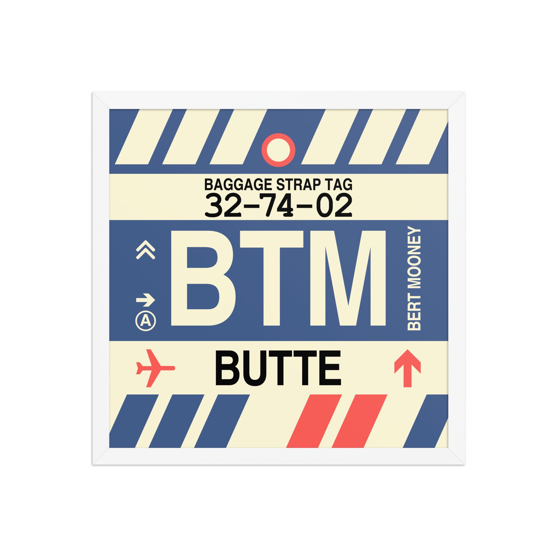 BTM Butte Framed Print • Jet Age Baggage Tag Design • YHM Designs - Image 14