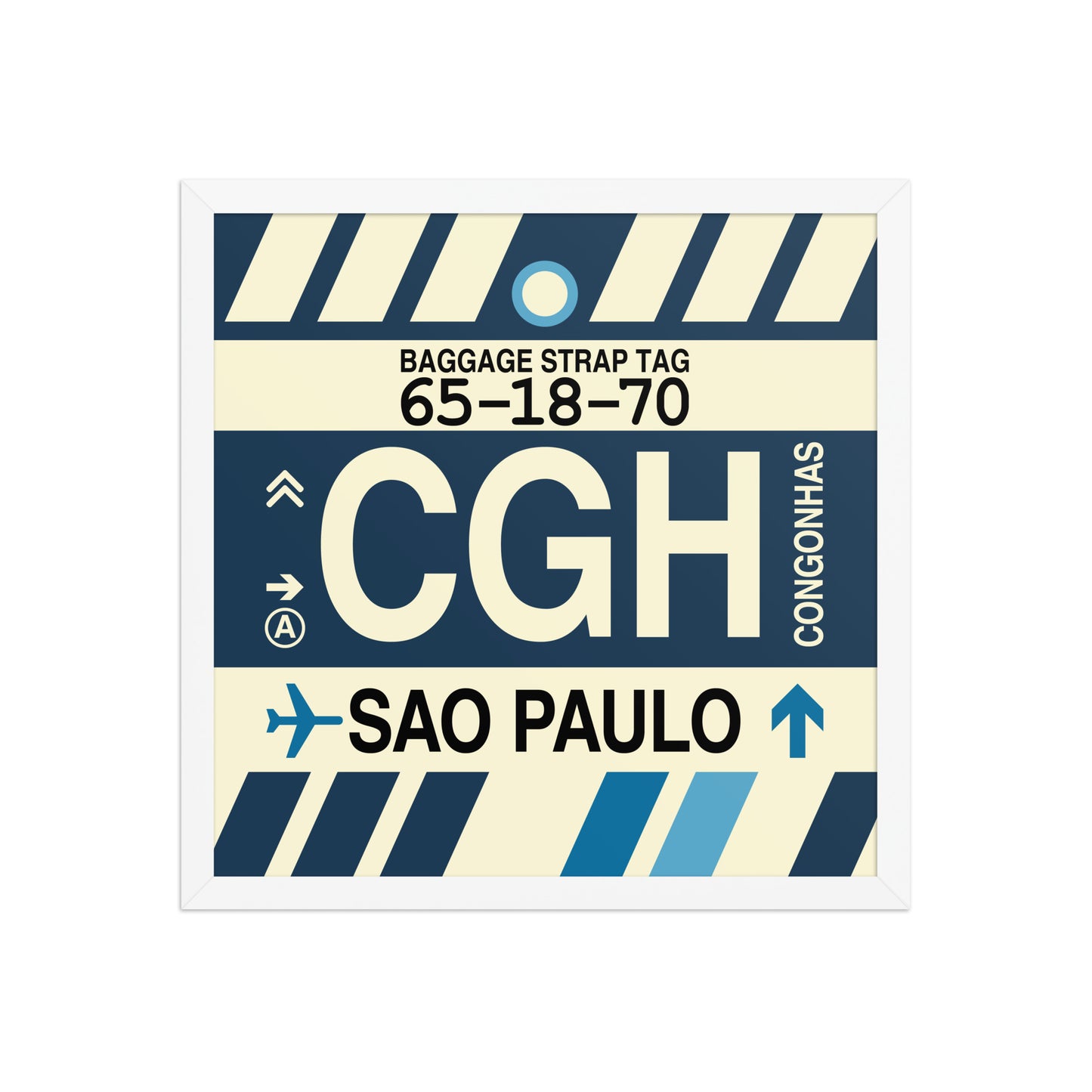 CGH Sao Paulo Framed Print • Jet Age Baggage Tag Design • YHM Designs - Image 14